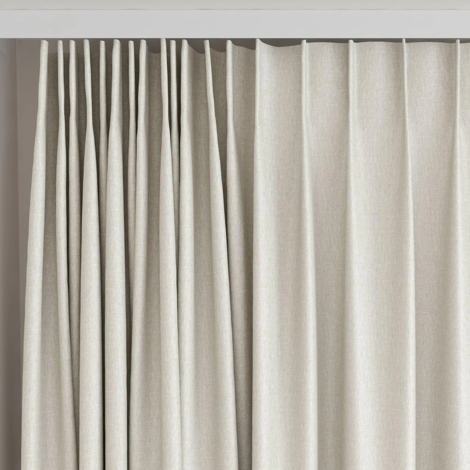 Top view of Infinite Rice Paper, on curtain rail