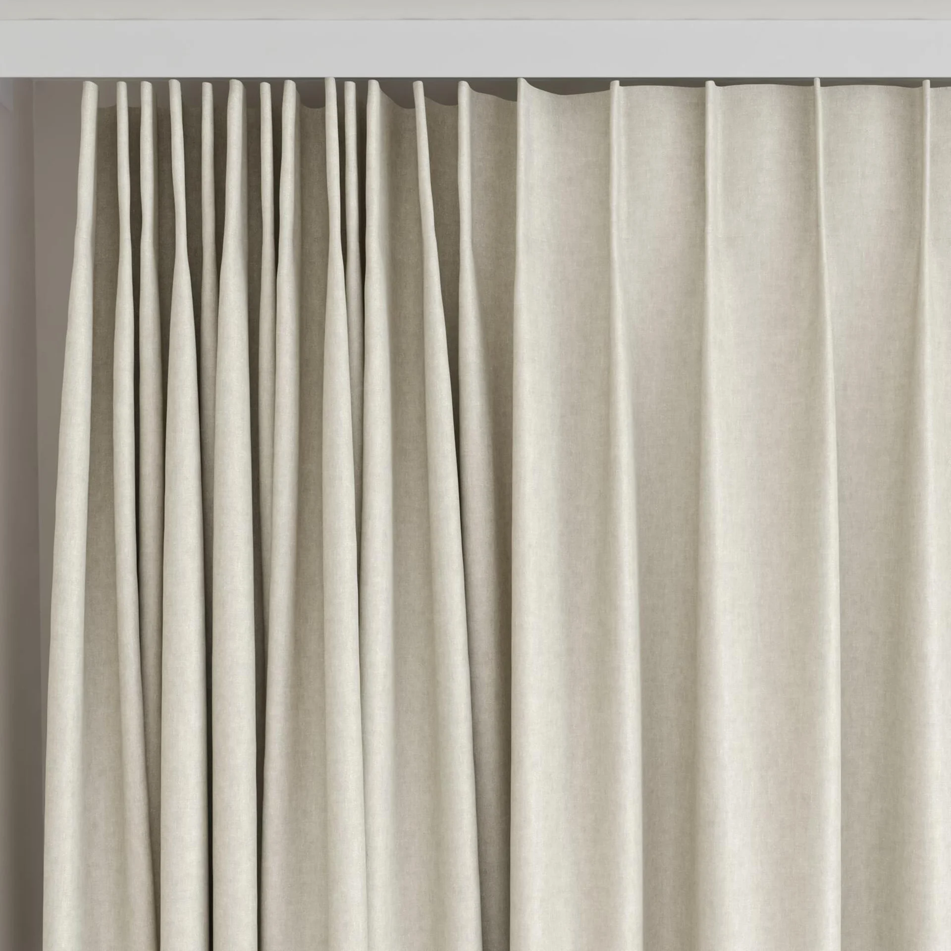 Top view of Hometown Linen, on curtain rail