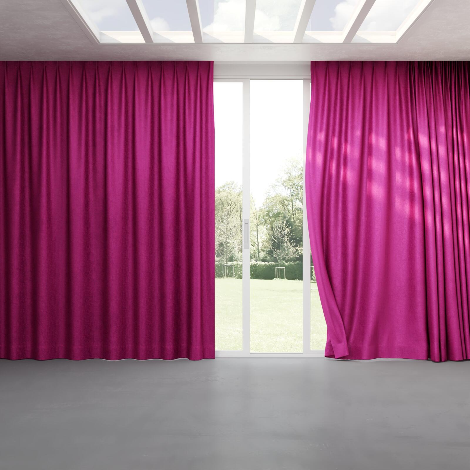 Full view of Hug Fuschia, pinch pleat