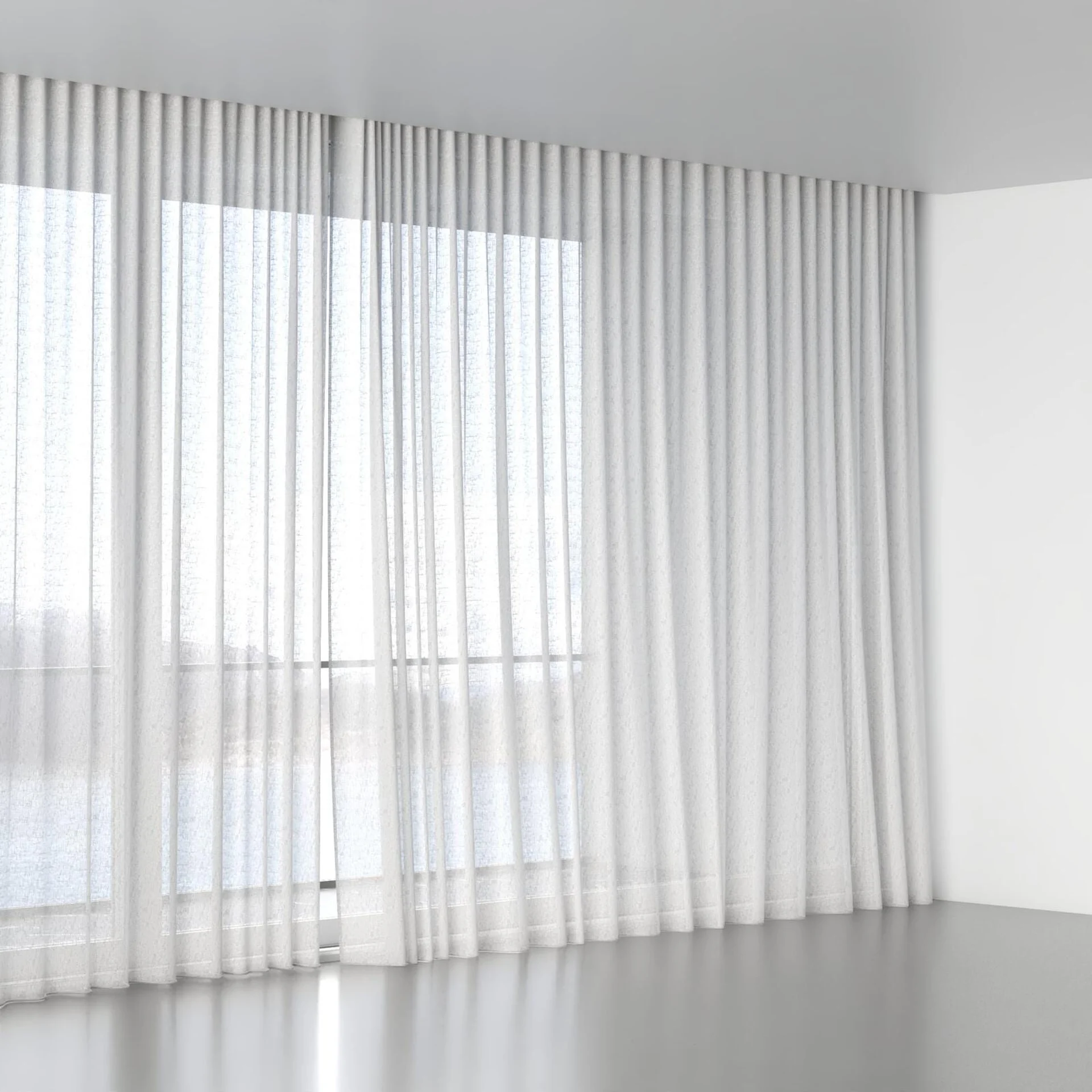 Full view of Shoji Silver Birch, wave pleat