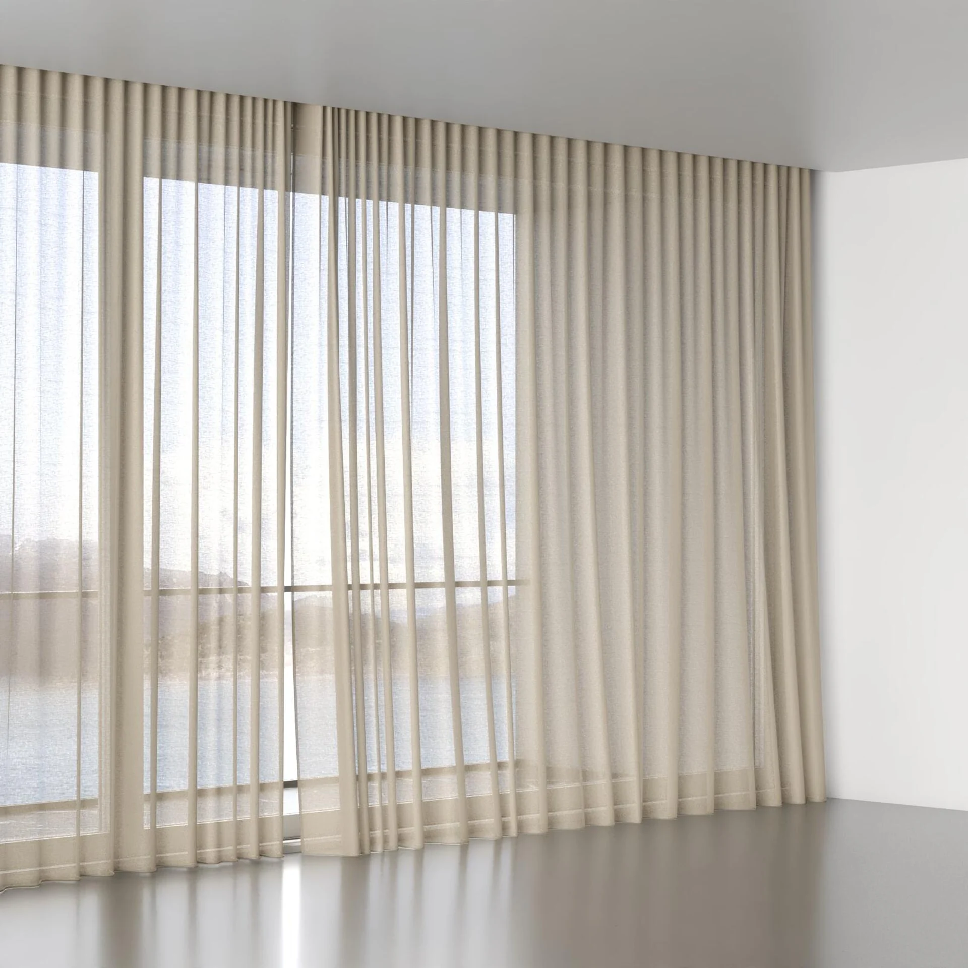 Full view of Laconia Air Hemp, wave pleat