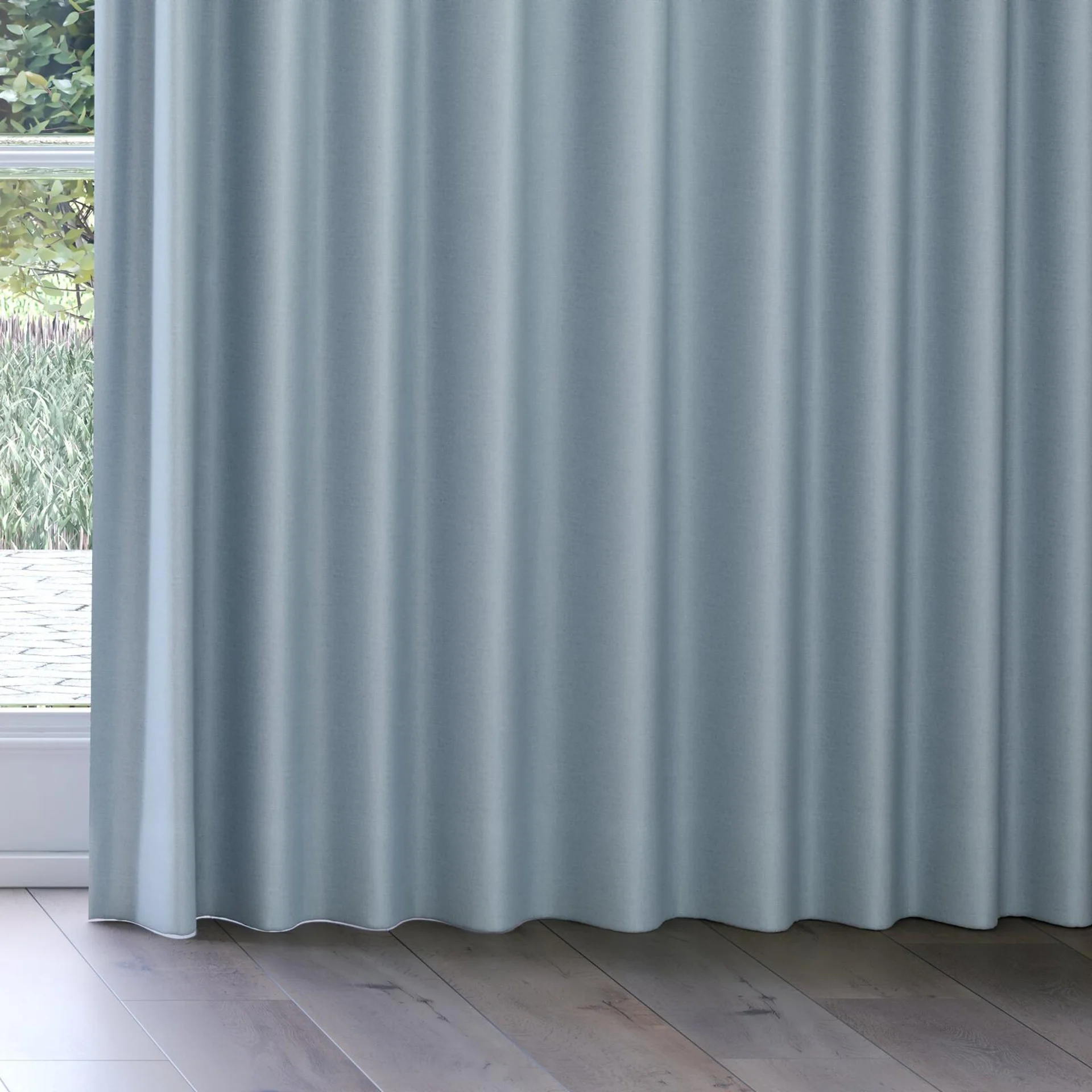 Bottom view of Urban Aqua, on curtain rail