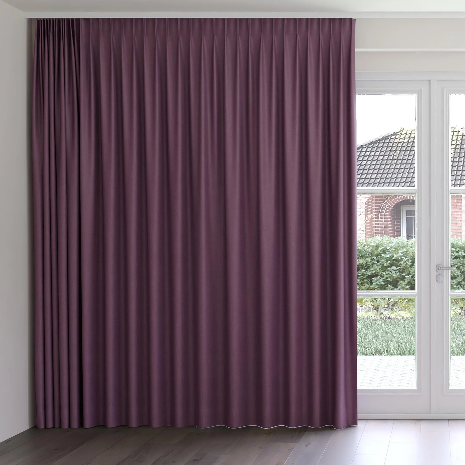 Front view of Bravo Amethyst, on curtain rail