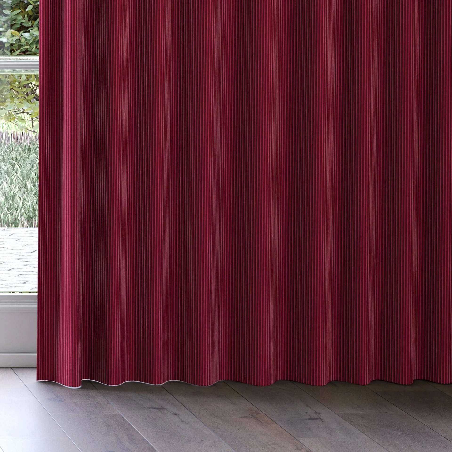 Bottom view of Embrace Sherry, on curtain rail