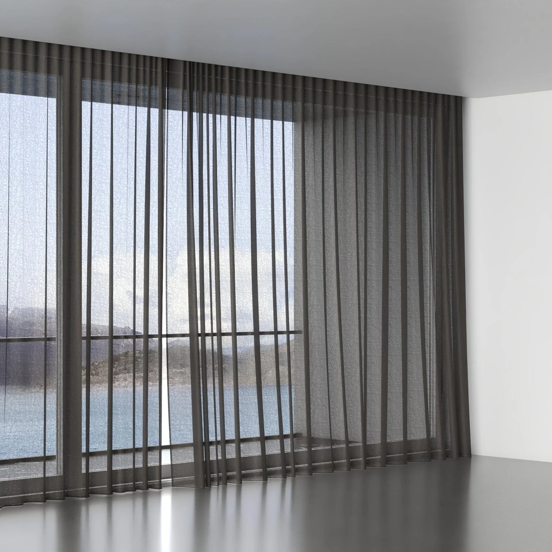 Full view of Kanso Stonewash Basalt, wave pleat