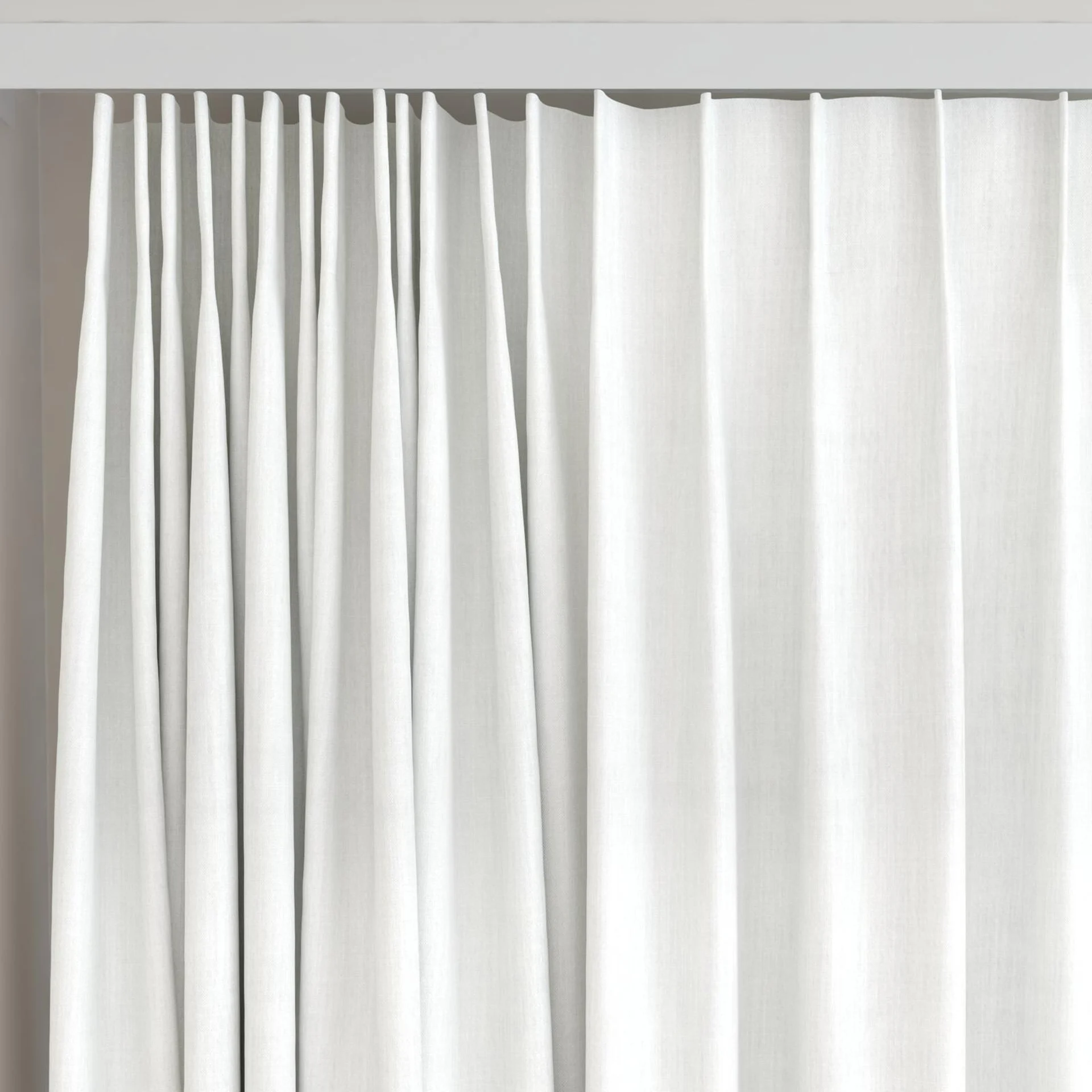 Top view of Lexicon Angora, on curtain rail