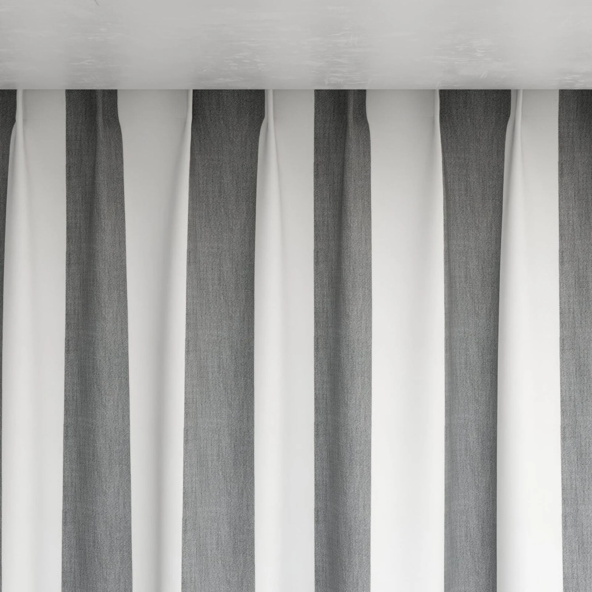 Top view of Chambray Bold Black, pinch pleat