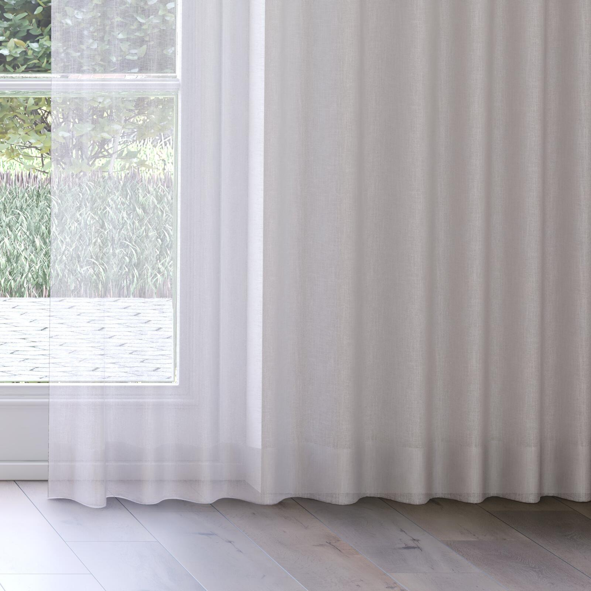 Bottom view of Natura Recycled Silt, on curtain rail