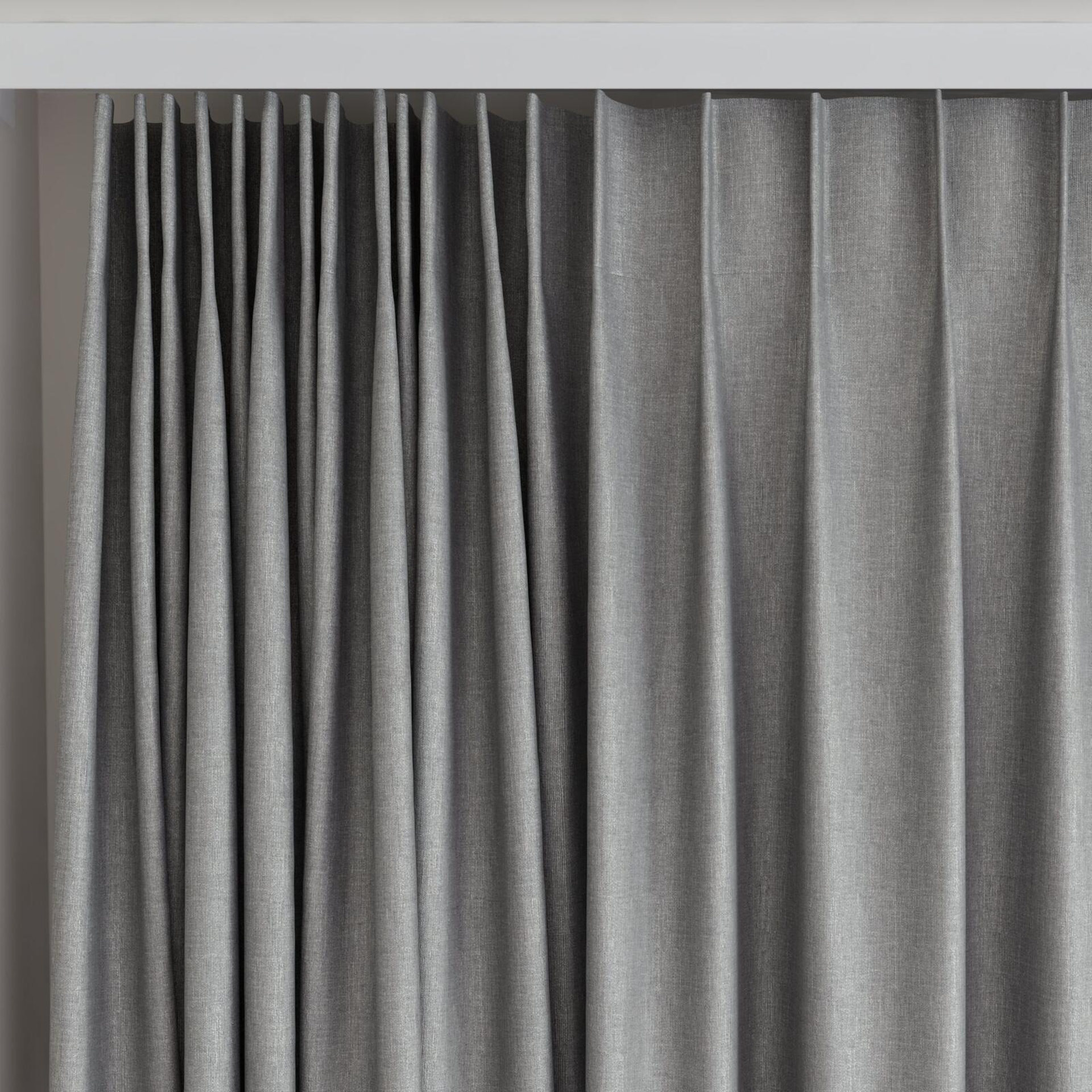 Top view of Bavaria Steel, on curtain rail