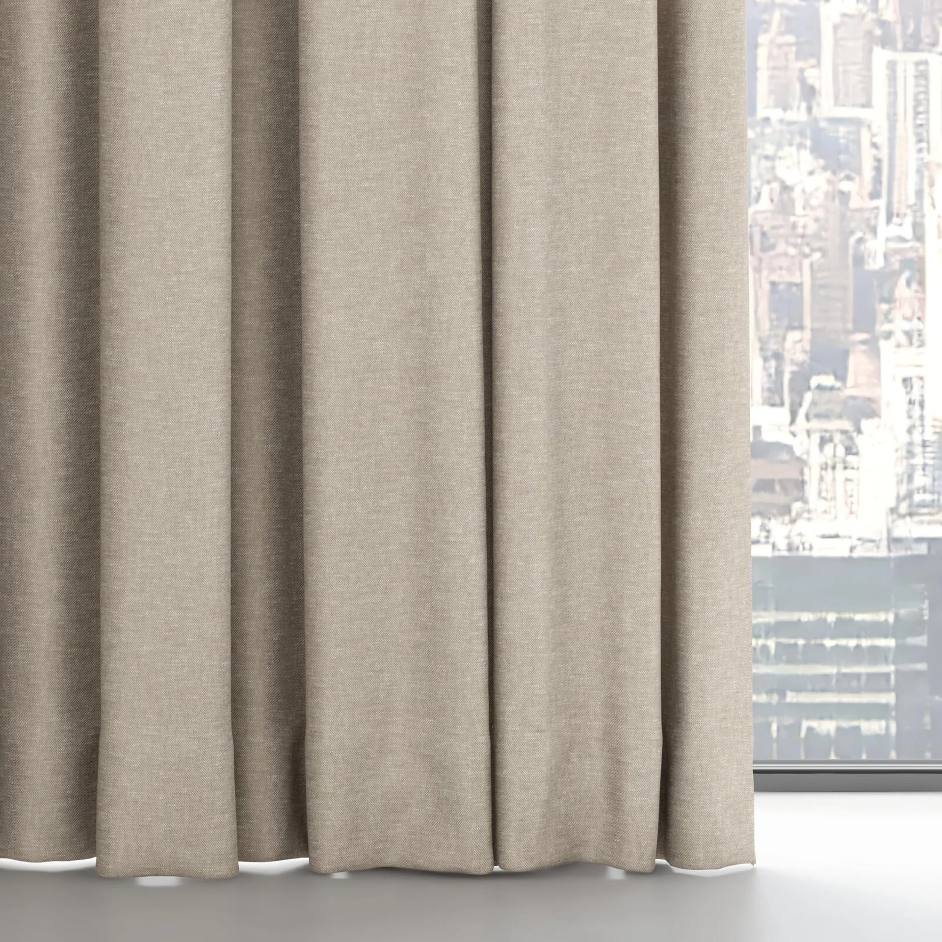 Bottom view of Glamour Taupe, on hidden rail