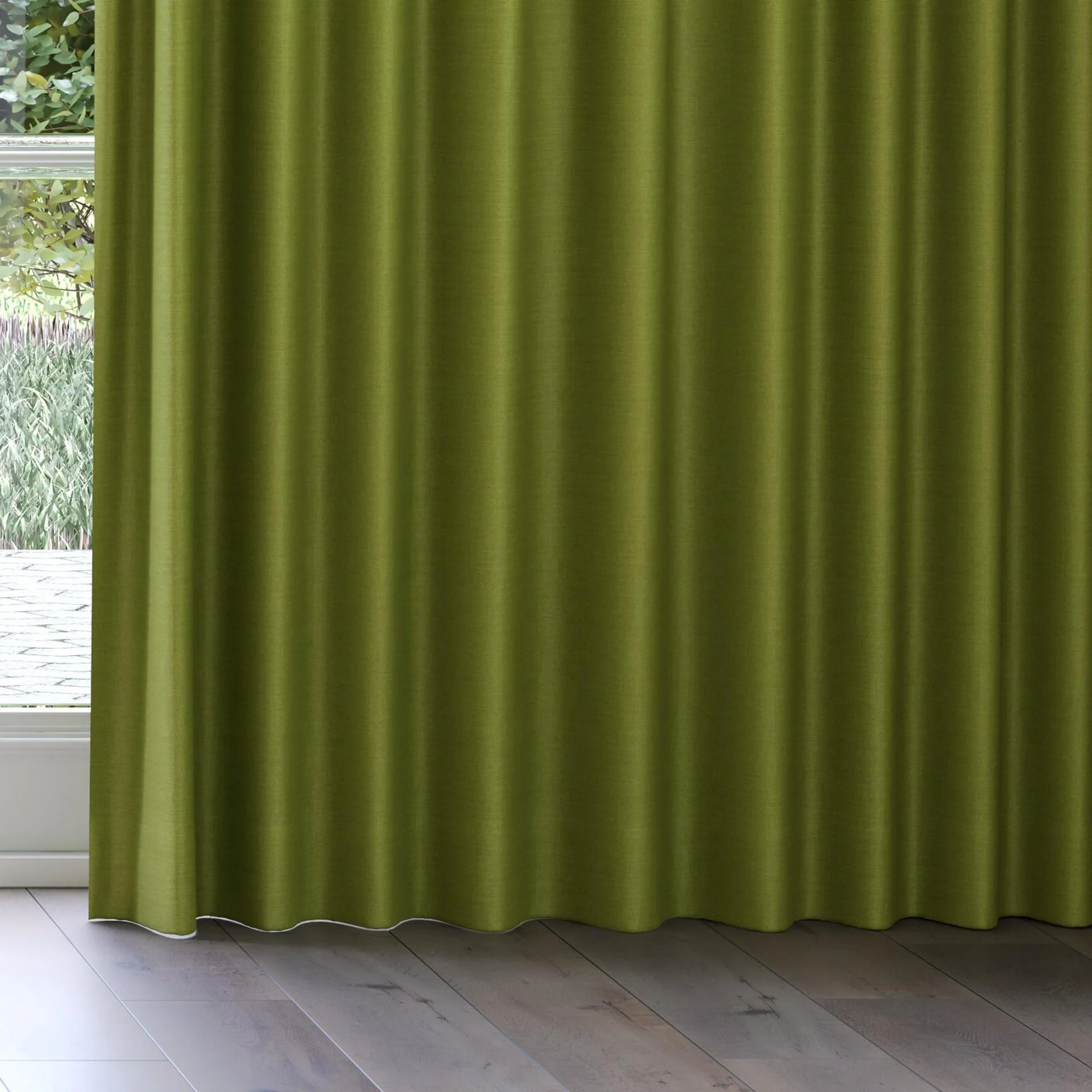 Bottom view of Linex Leaf, on curtain rail