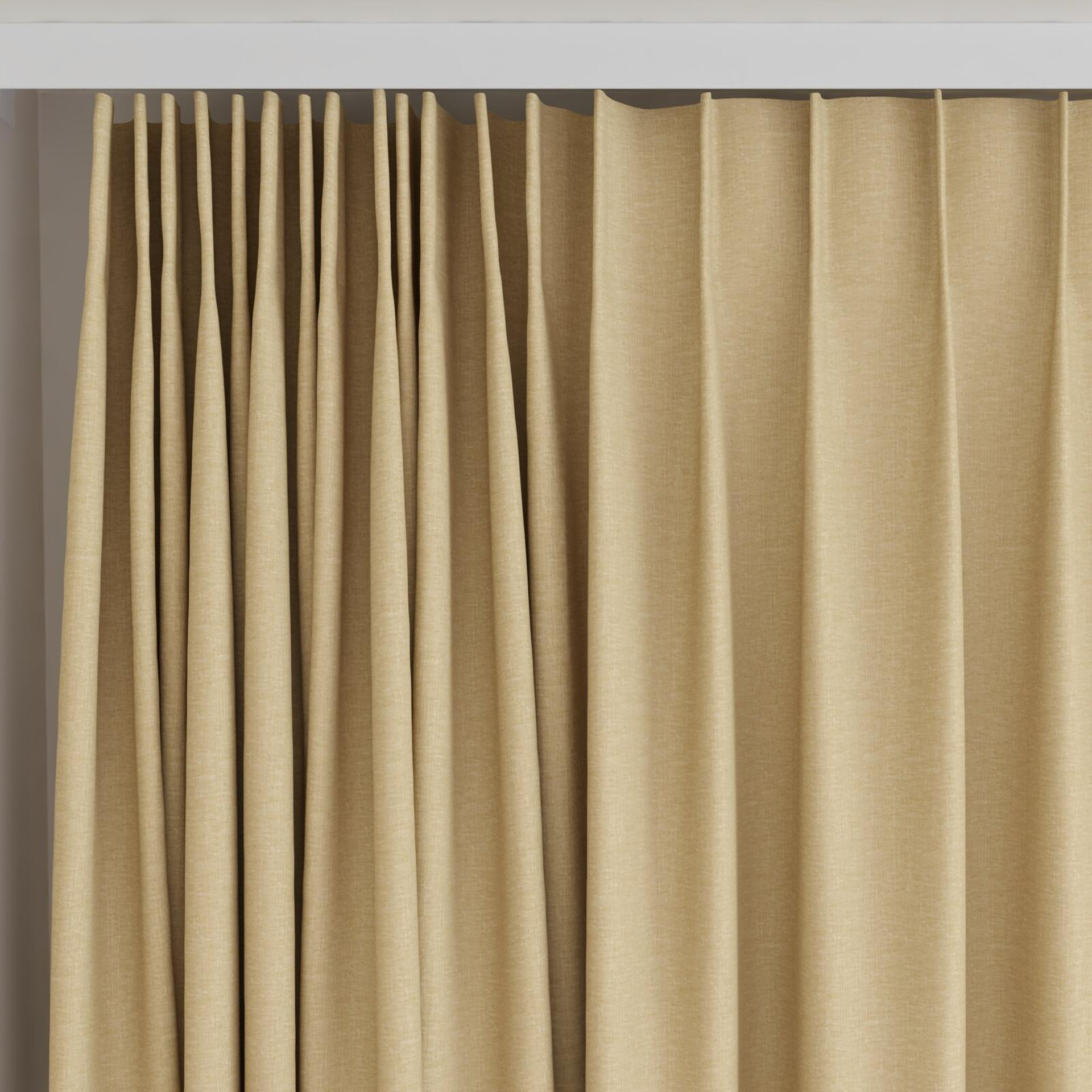 Top view of Coverlet Wheat, on curtain rail