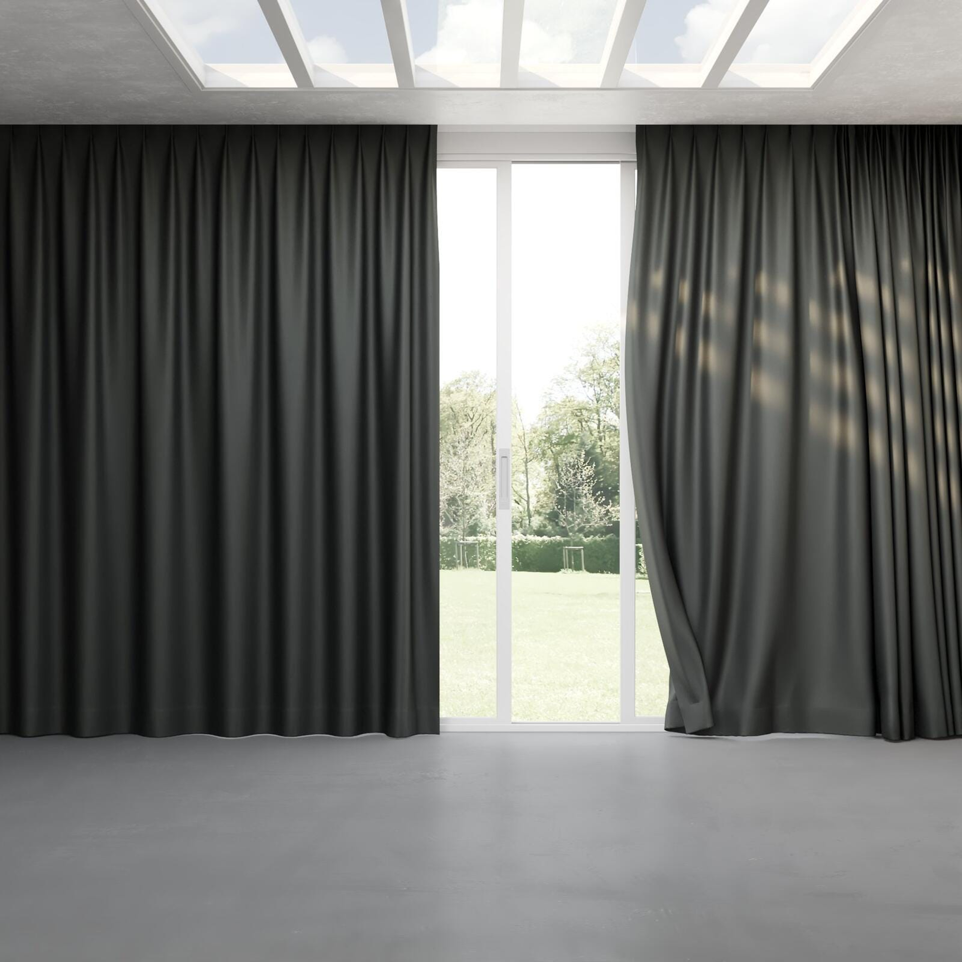 Full view of Soho Coal, pinch pleat