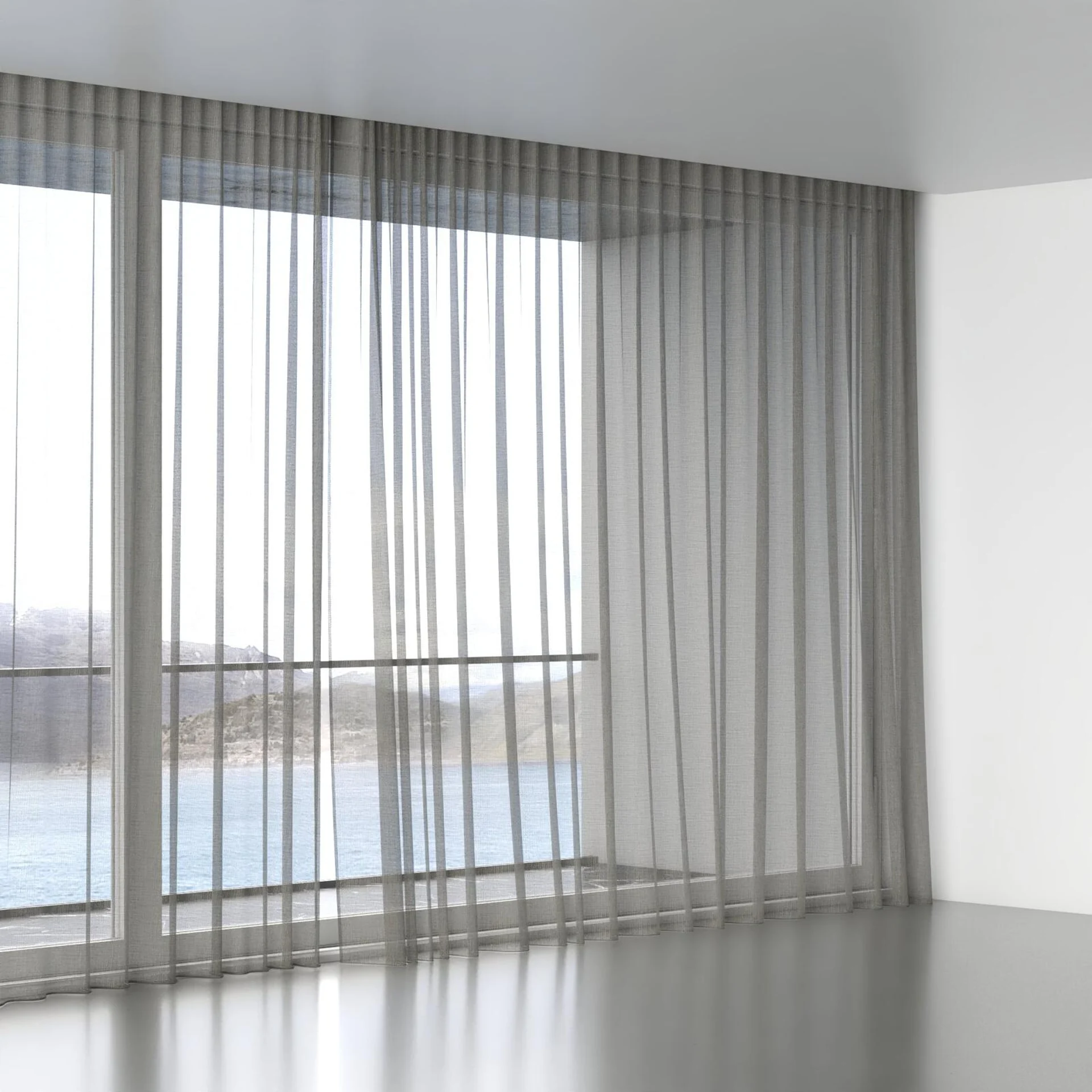 Full view of Radiant Pebble, wave pleat