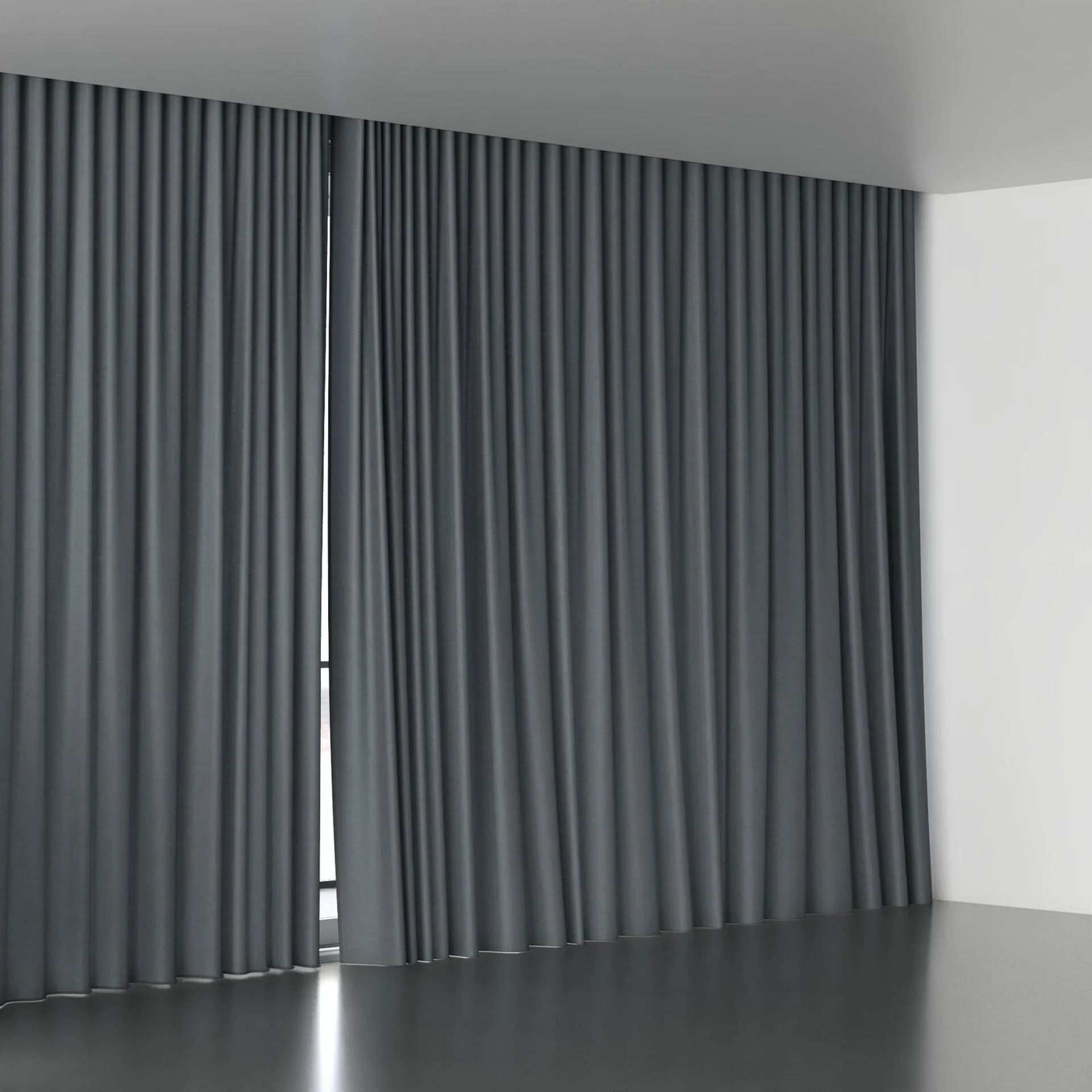 Full view of Arcadia Graphite, wave pleat