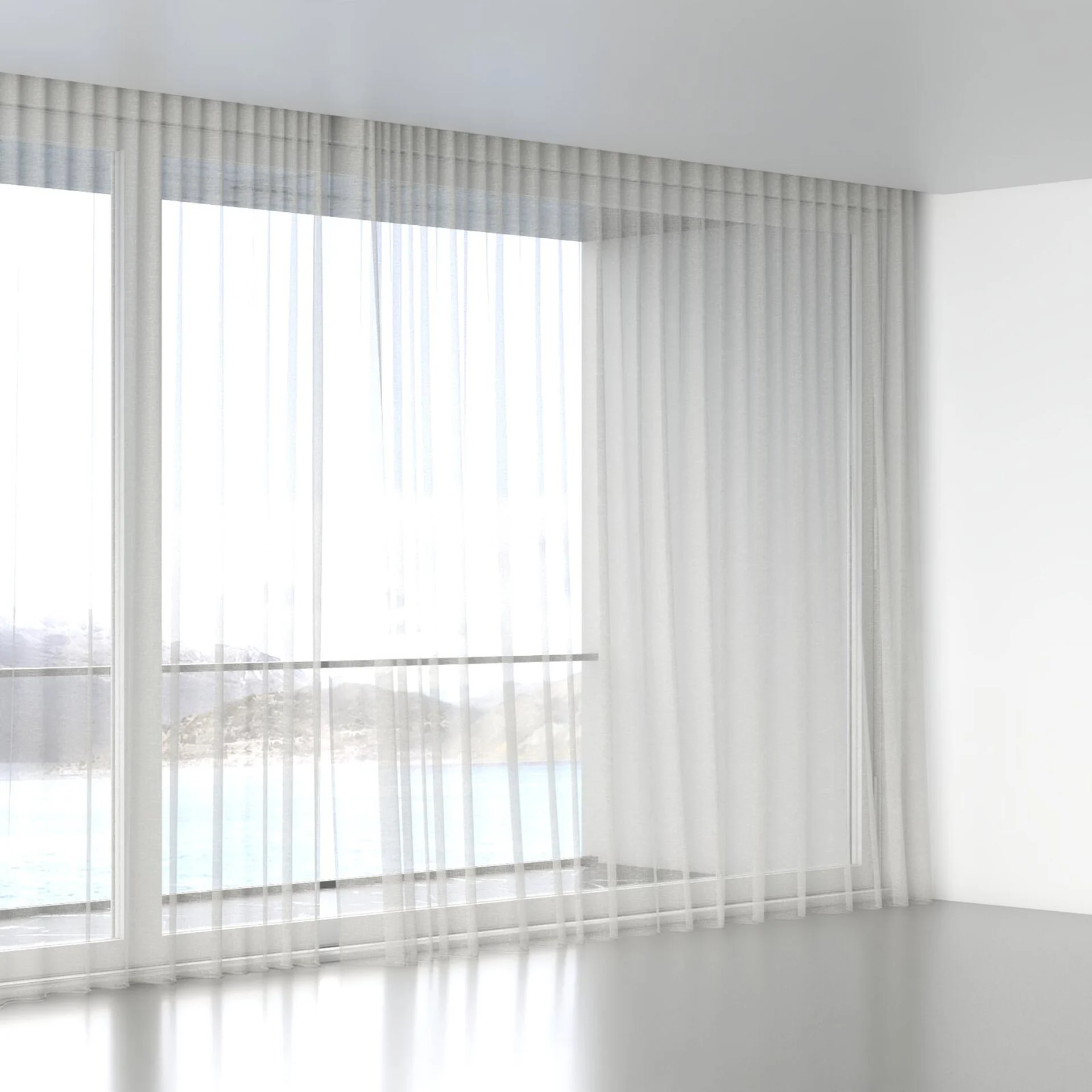 Full view of Pure Linen Smoke, wave pleat