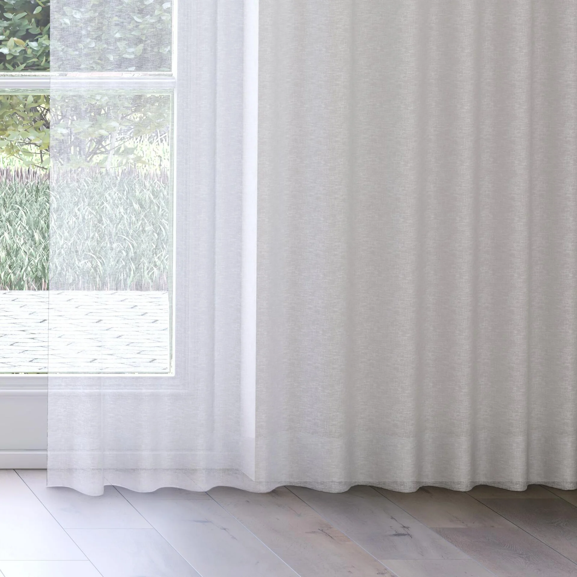 Bottom view of Seaview Willow, on curtain rail