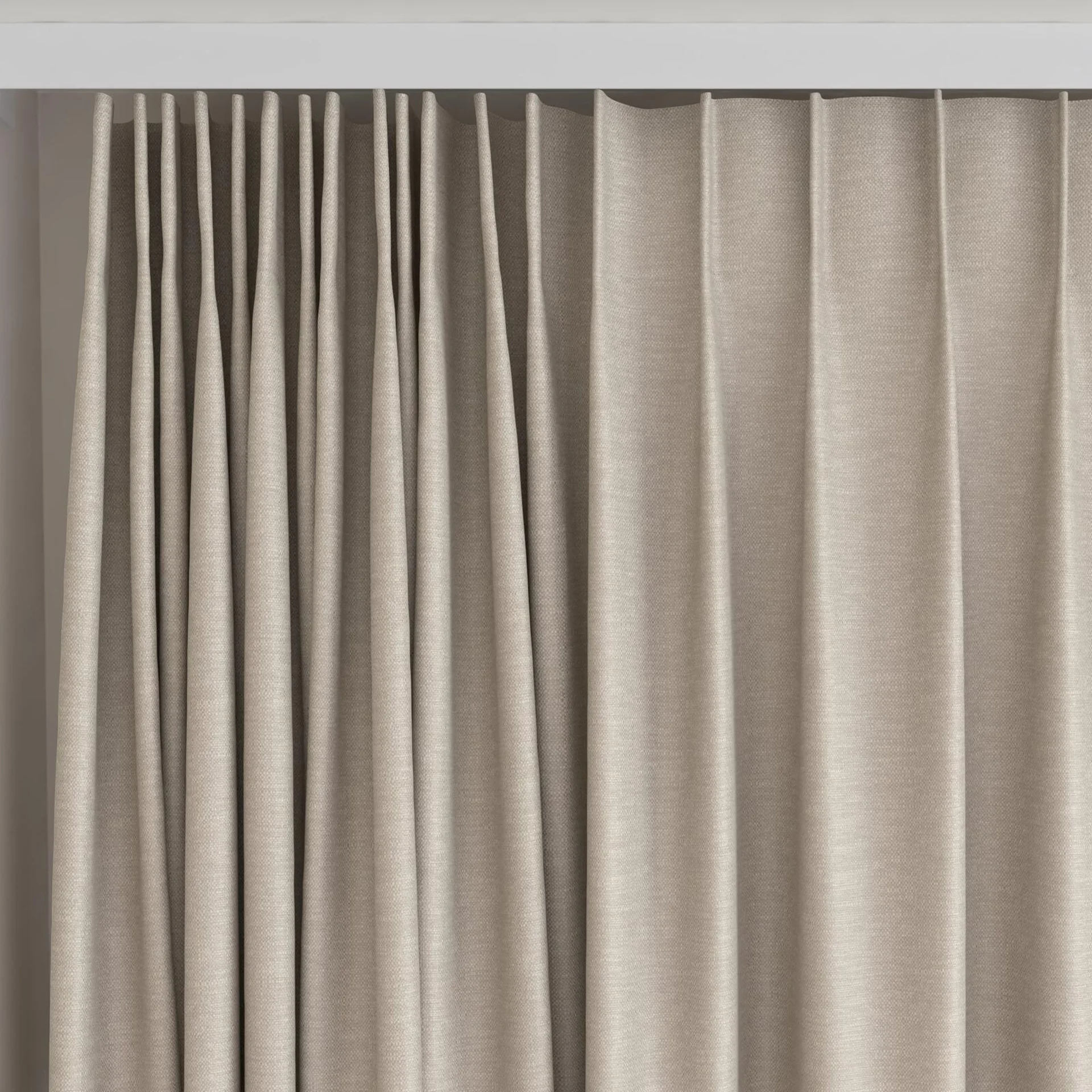 Top view of Colourwash Eco Putty, on curtain rail