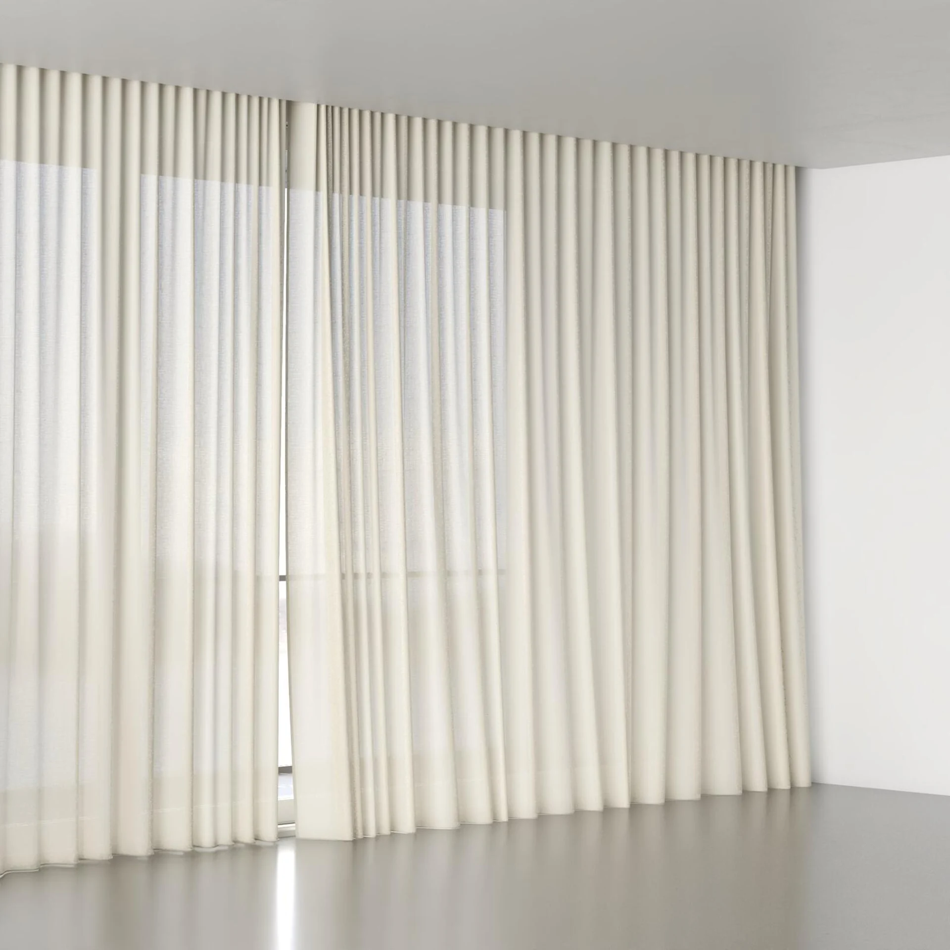 Full view of Kite Beige, wave pleat