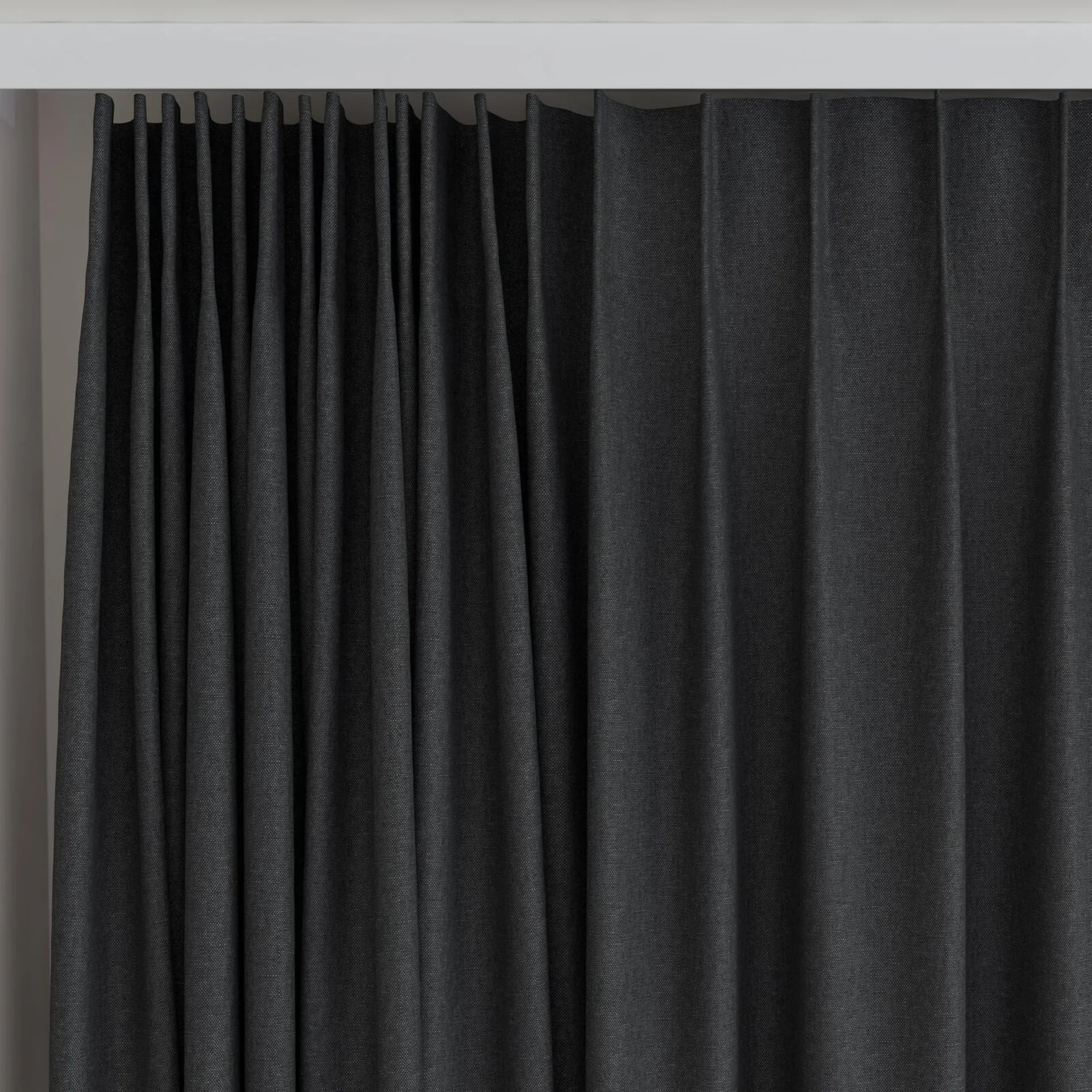 Top view of Infinite Granite, on curtain rail
