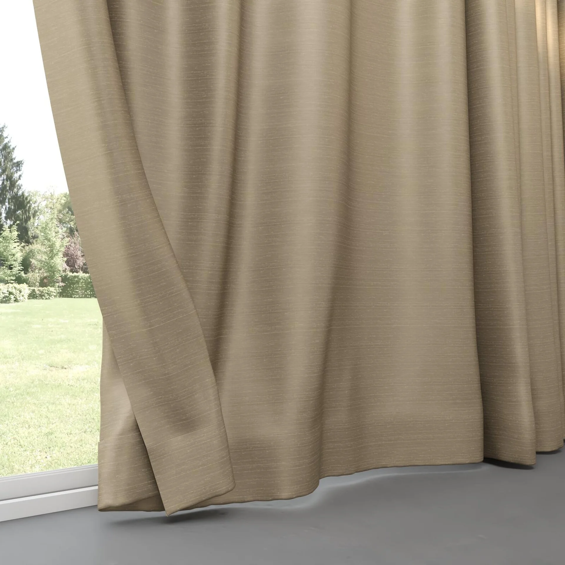 Bottom view of Silky Silky Zinc, pinch pleat