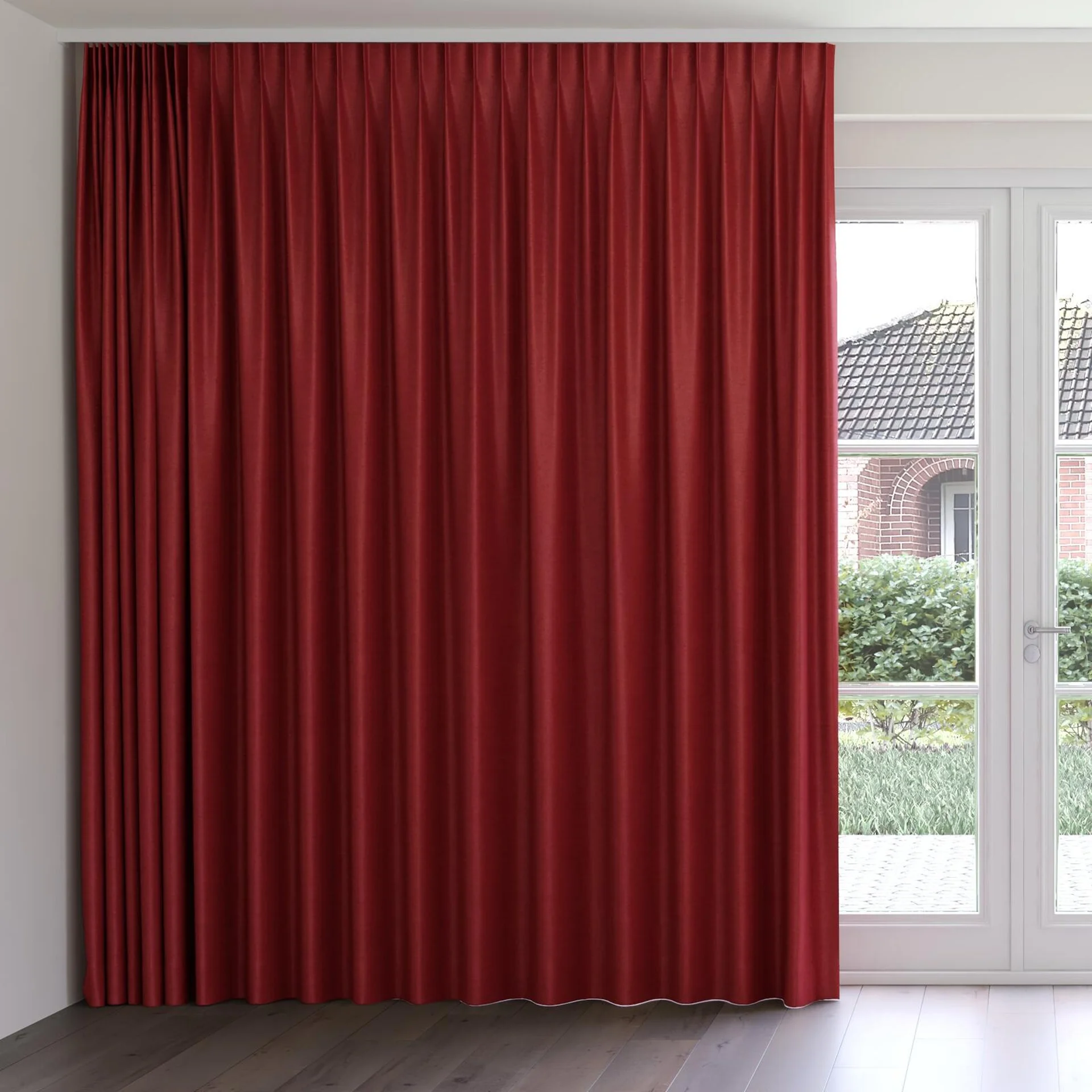 Front view of Drama Pompeian, on curtain rail