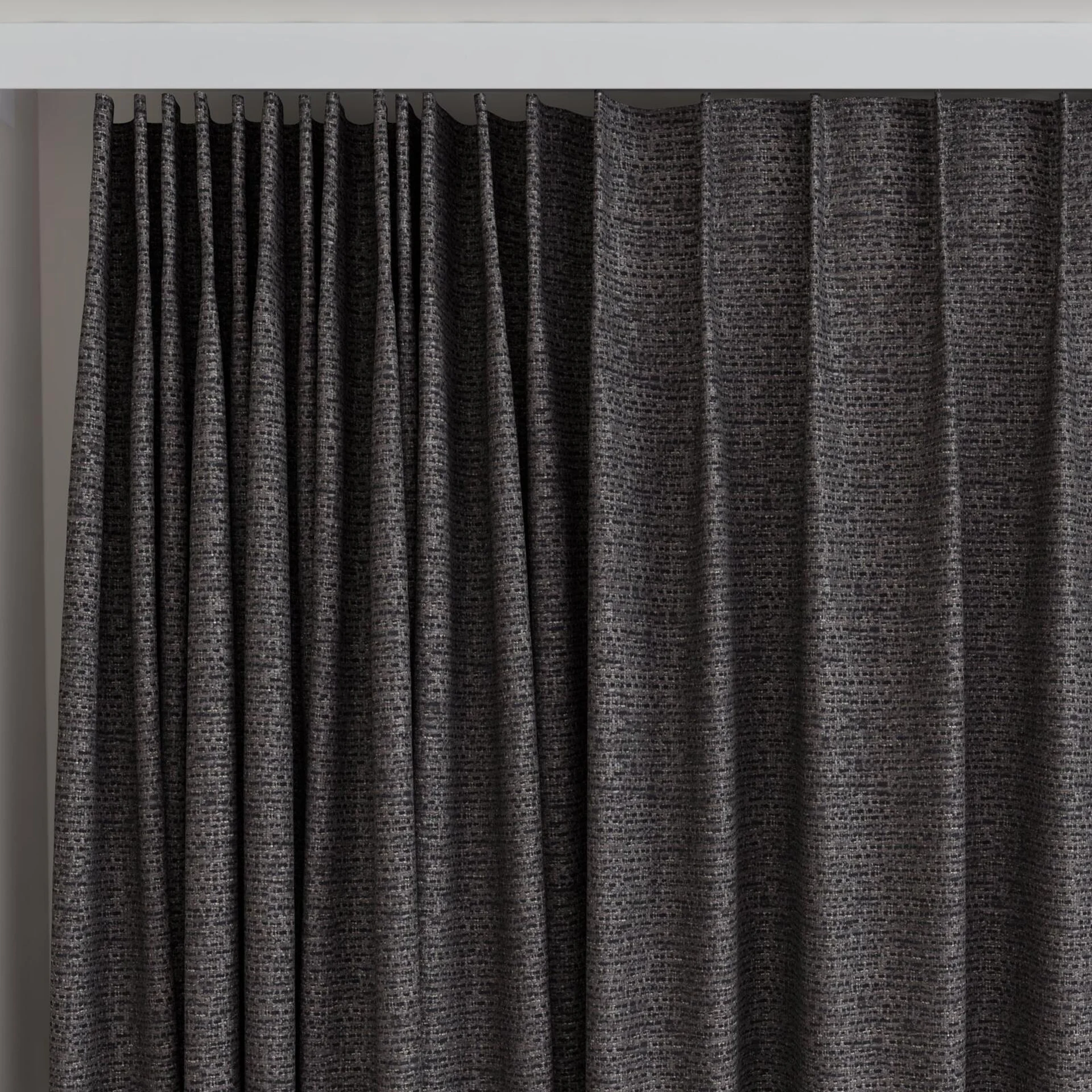 Top view of Refract Truffle, on curtain rail