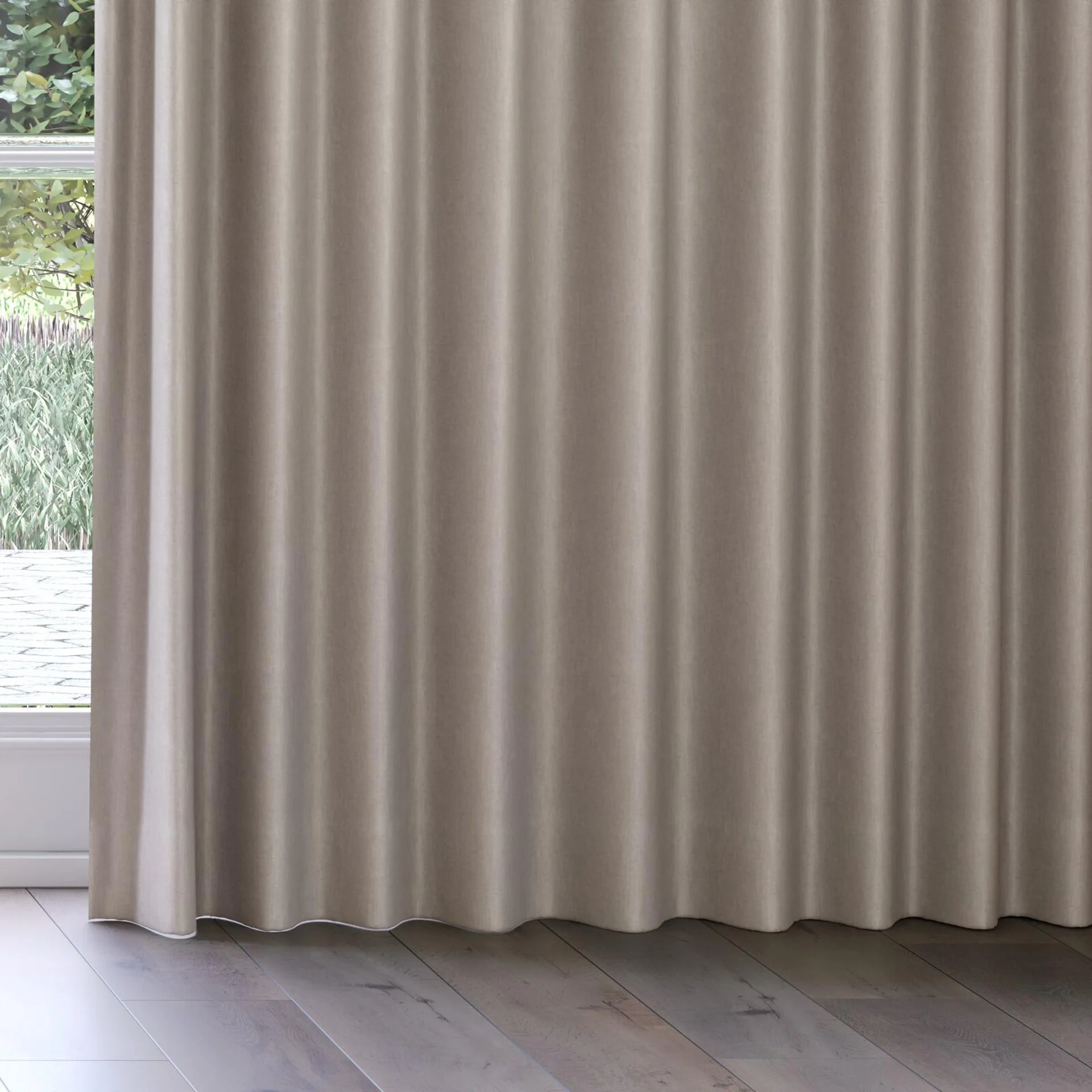 Bottom view of Glamour Mushroom, on curtain rail