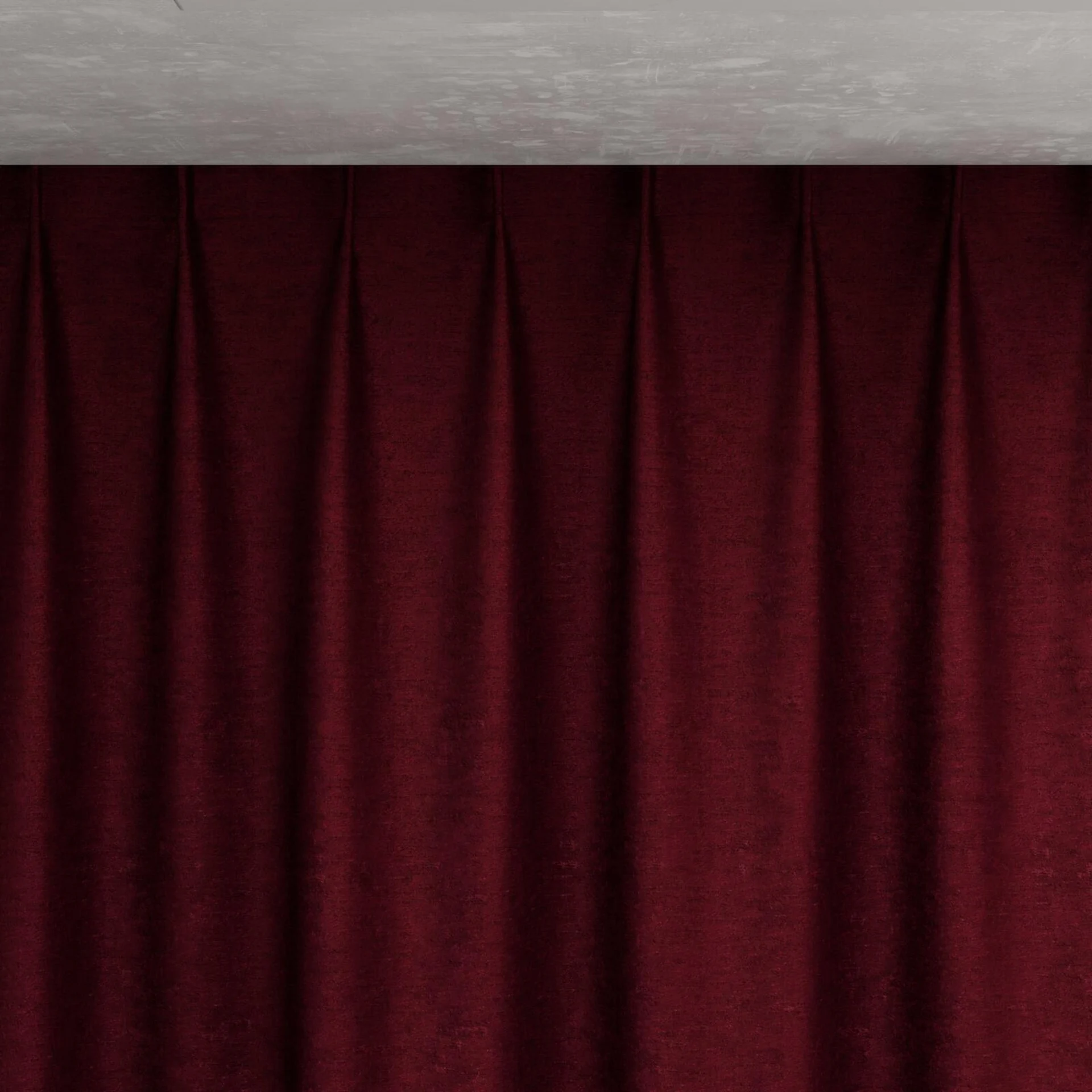 Top view of Hug Burgundy, pinch pleat