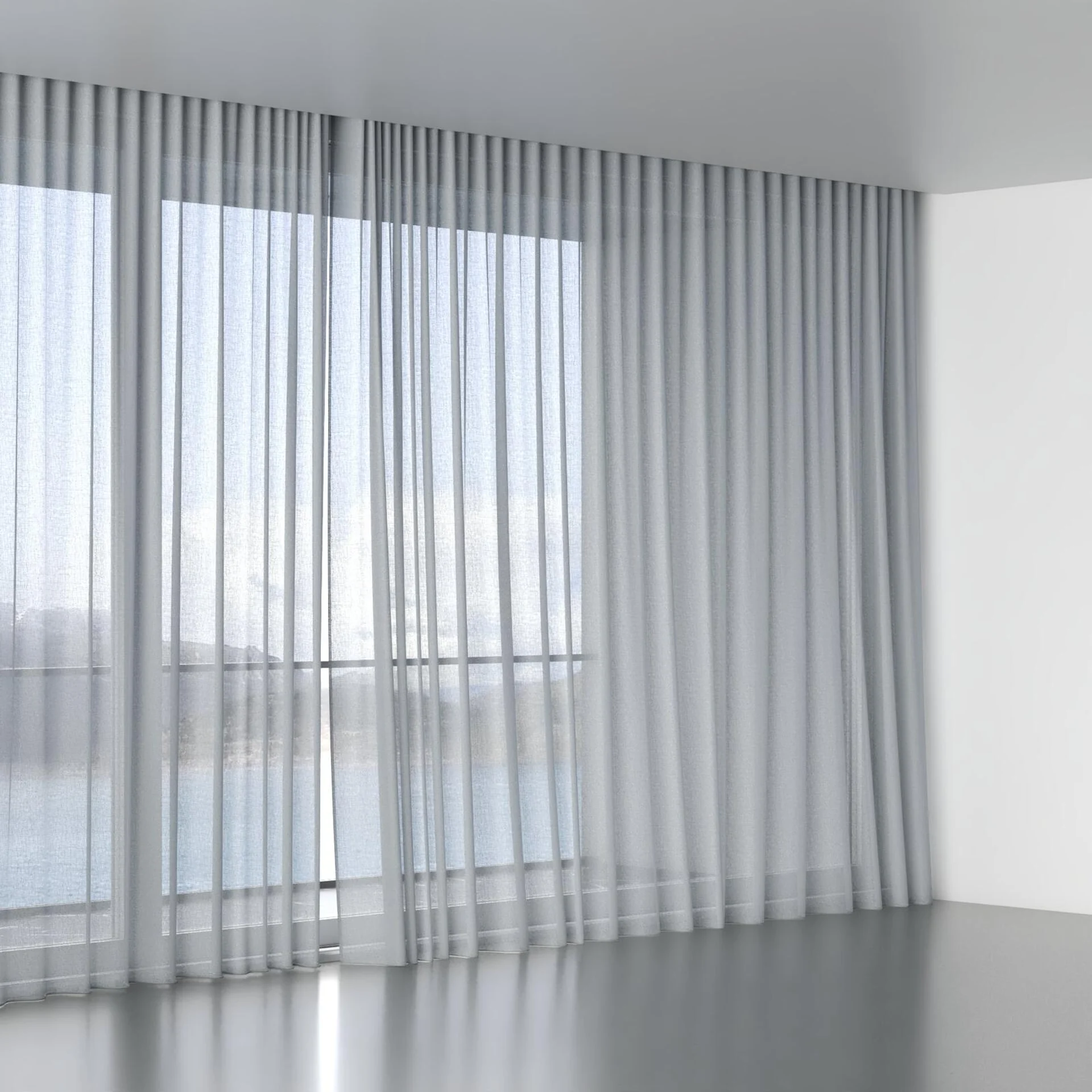 Full view of Focus Silver, wave pleat
