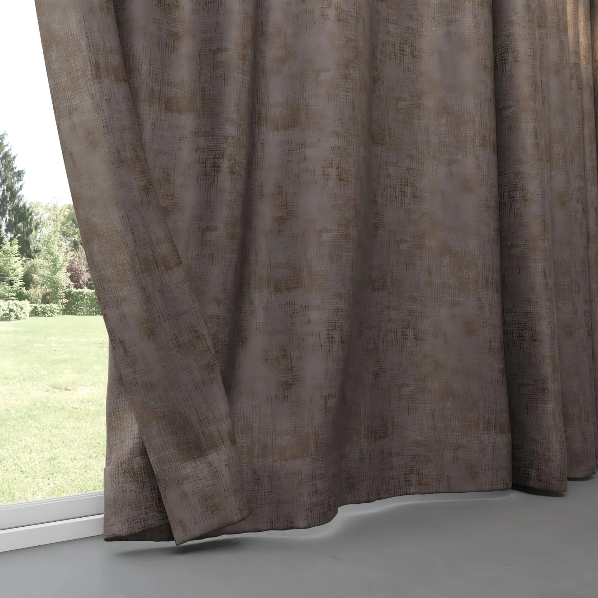 Bottom view of Gloria Charcoal, pinch pleat