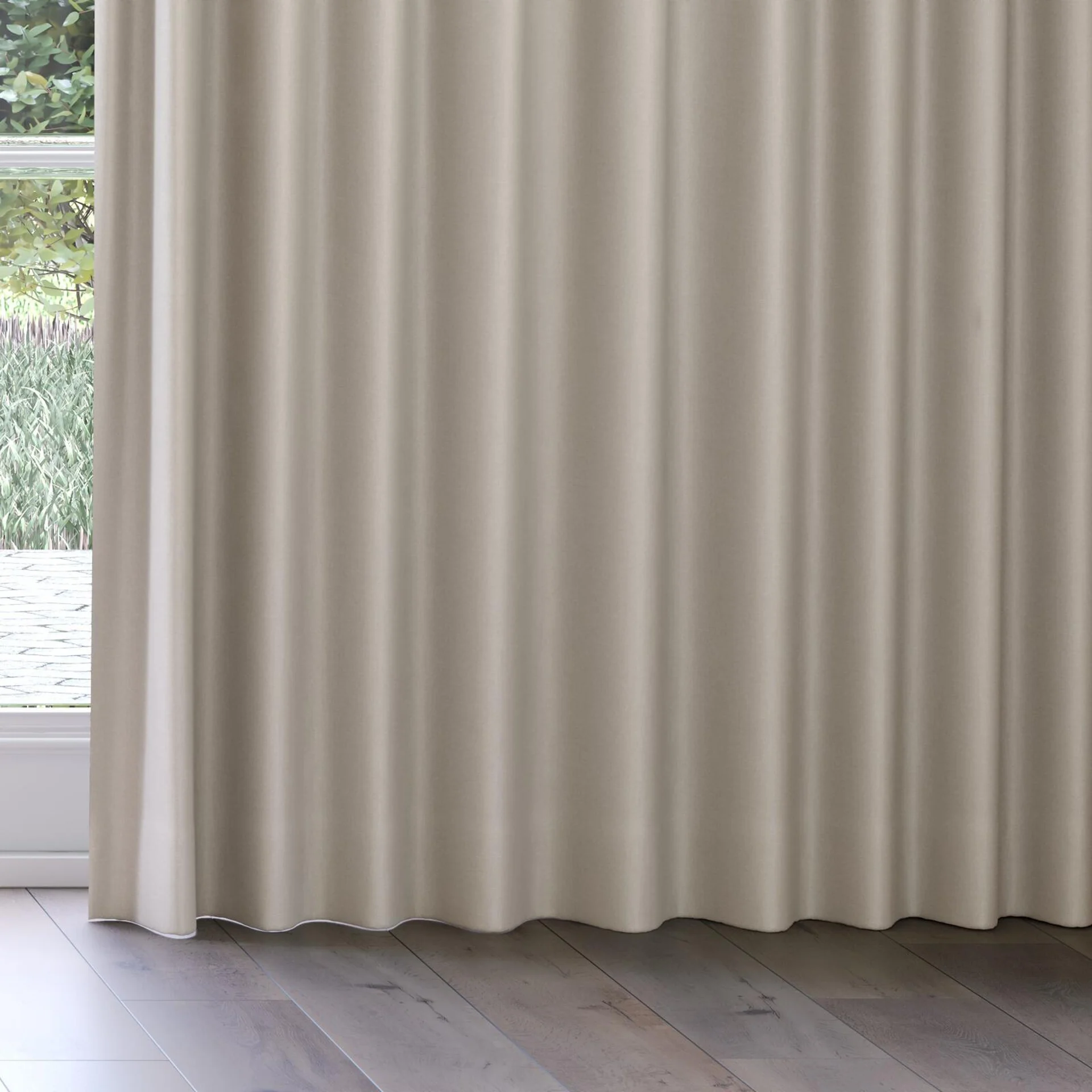 Bottom view of Kanvas Stucco, on curtain rail