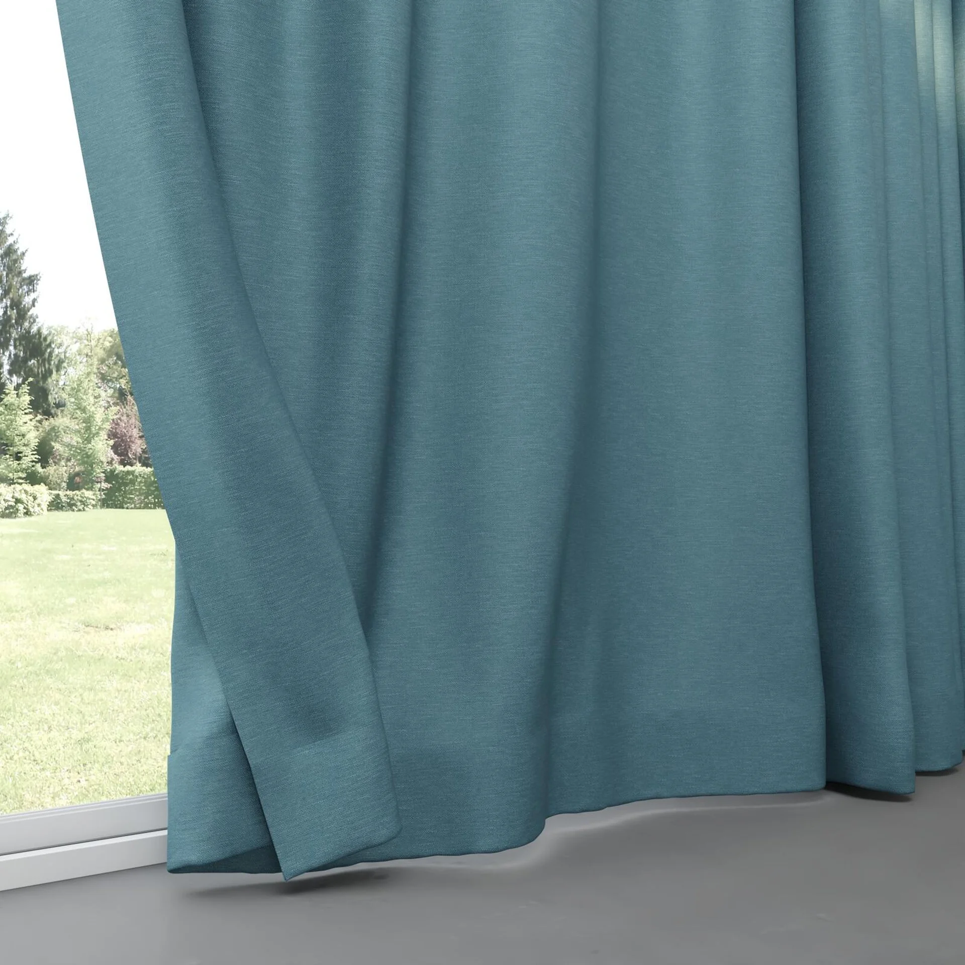 Bottom view of Colourwash Eco Lake, pinch pleat