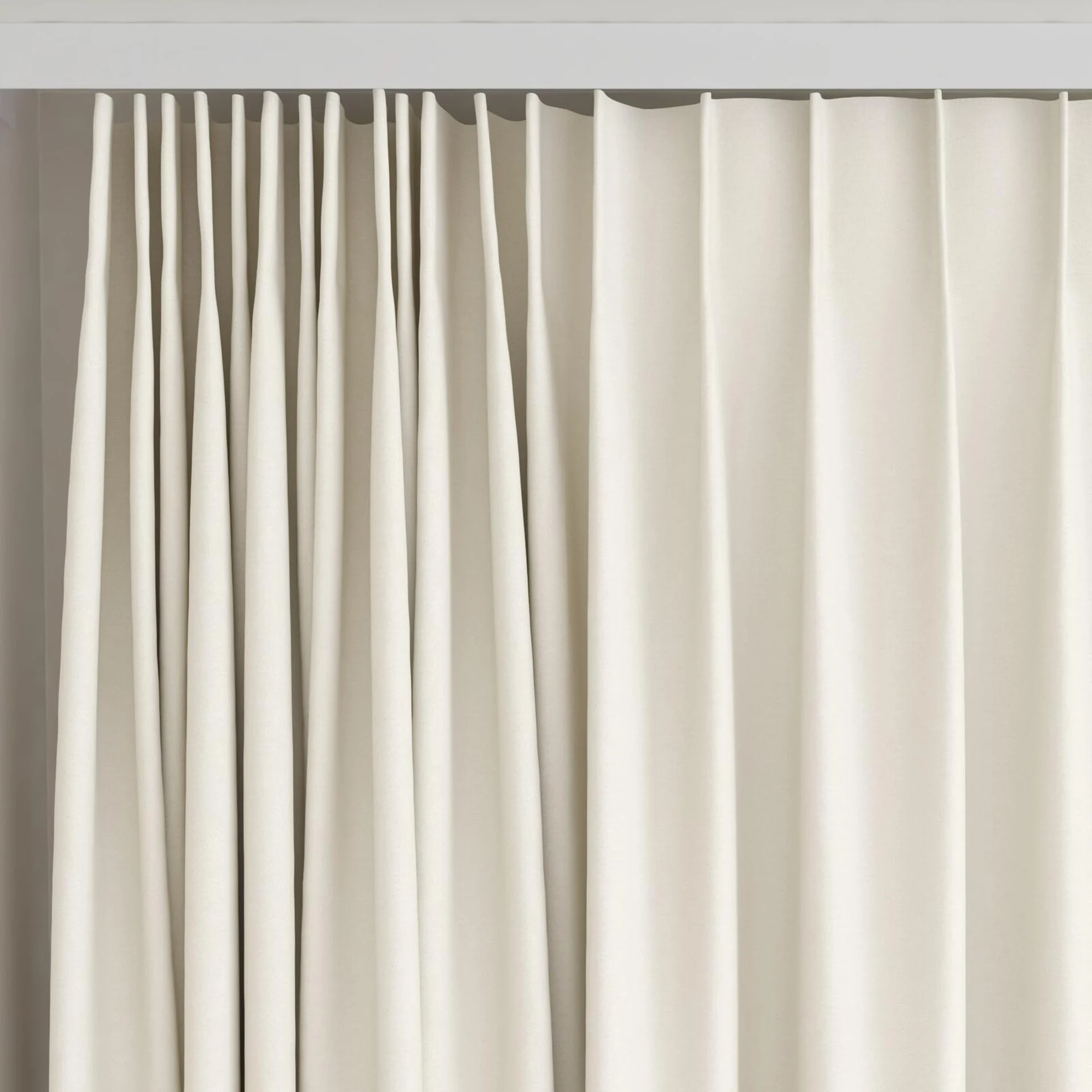 Top view of Luxo Natural, on curtain rail