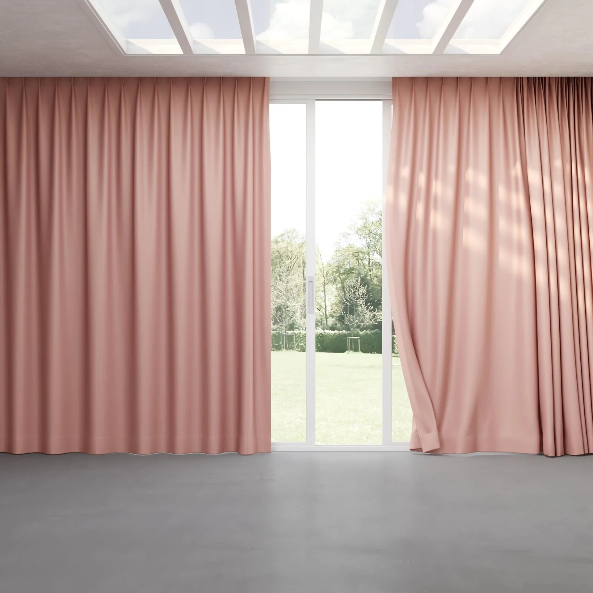 Full view of Kidglove Boudoir, pinch pleat
