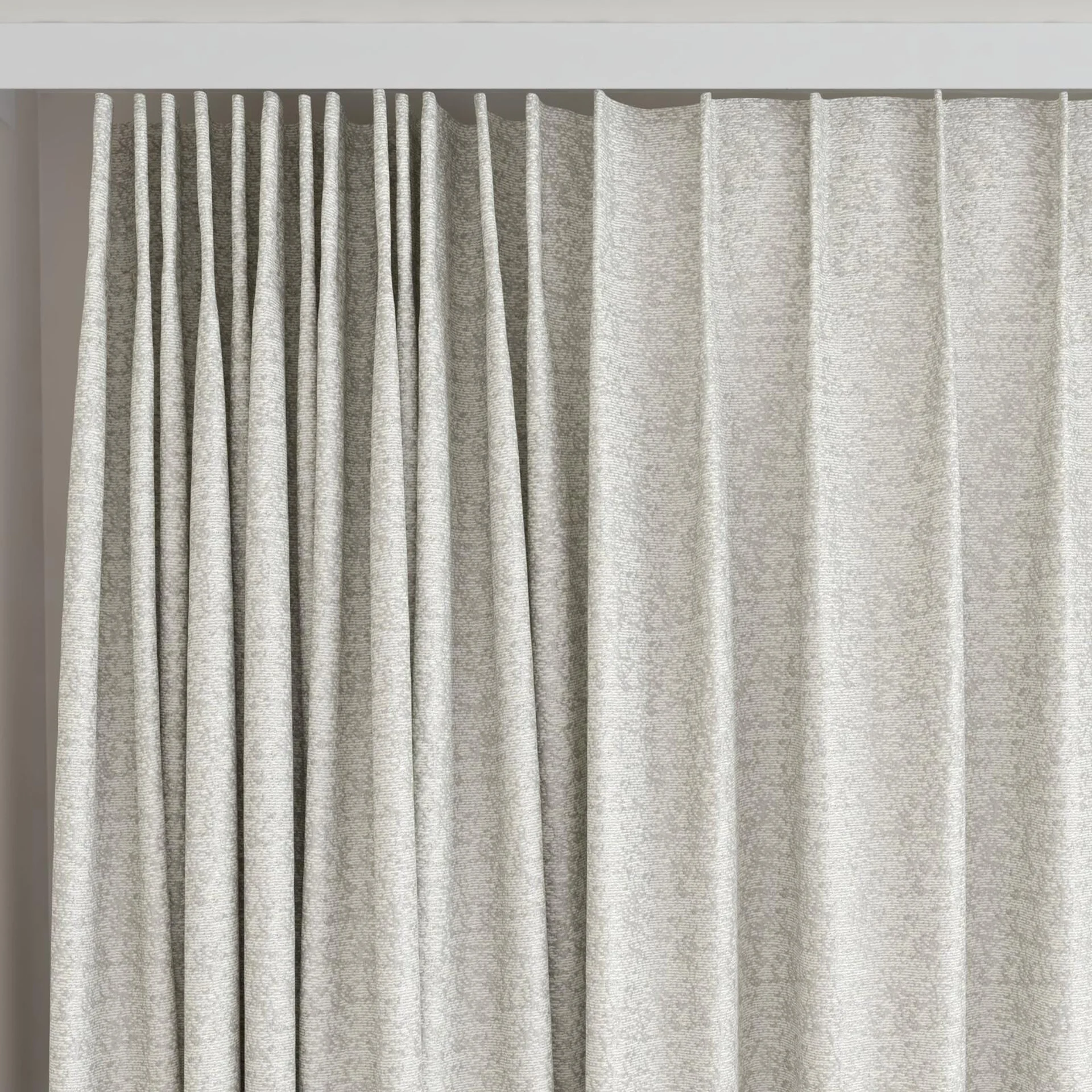 Top view of Metallique Diamond, on curtain rail