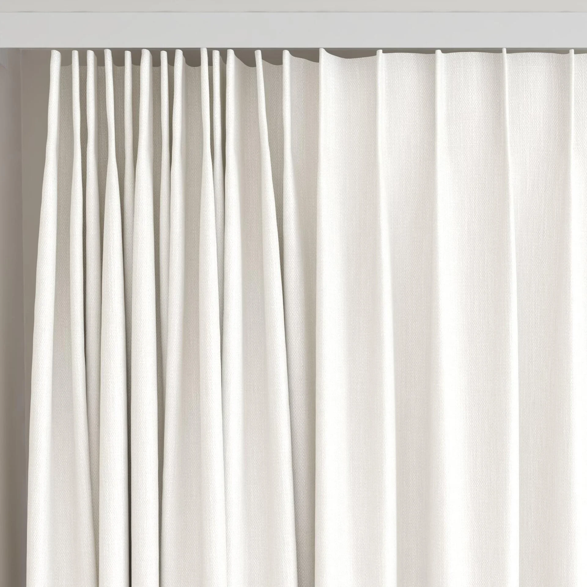 Top view of Cordoba Ivory, on curtain rail