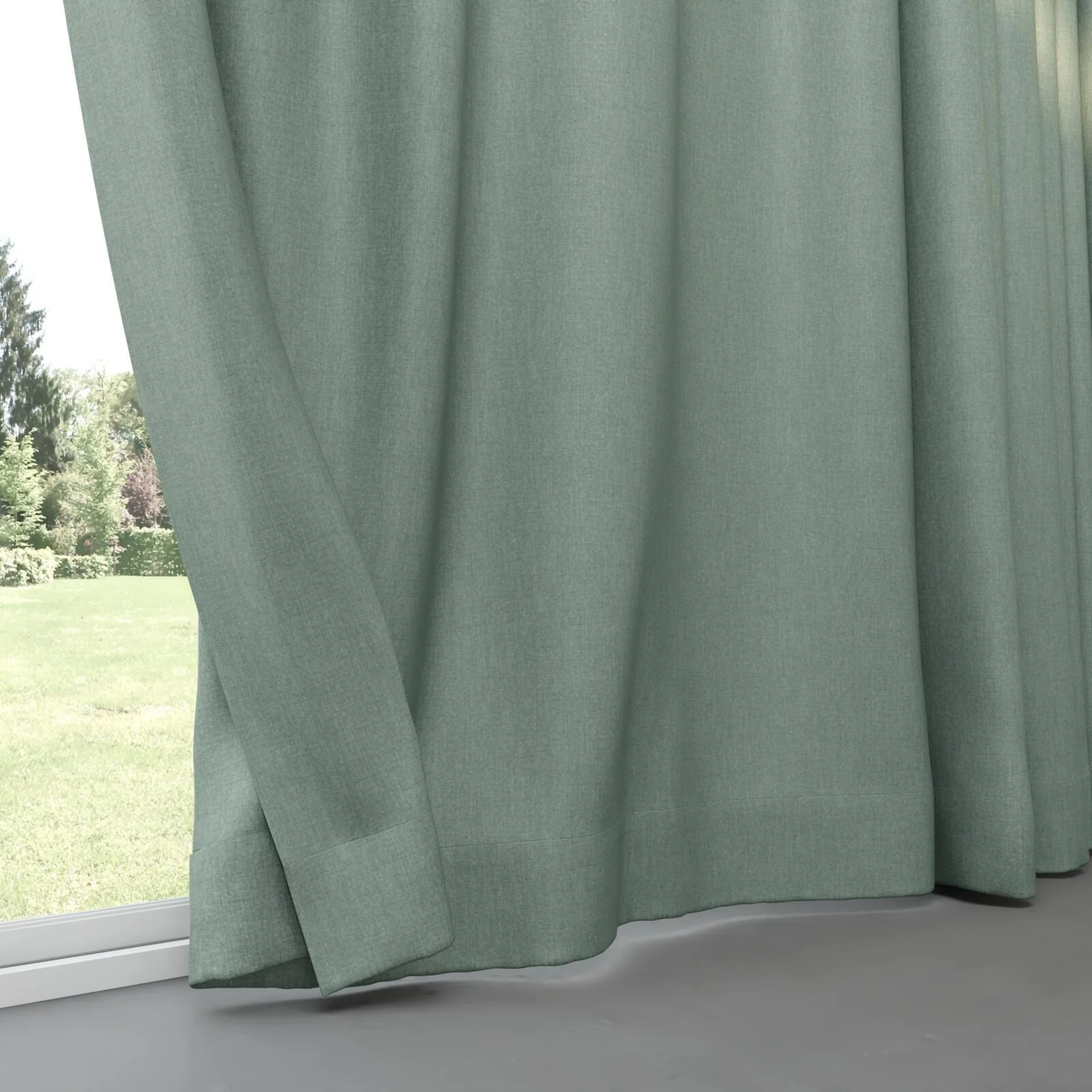 Bottom view of Kidglove Jade, pinch pleat