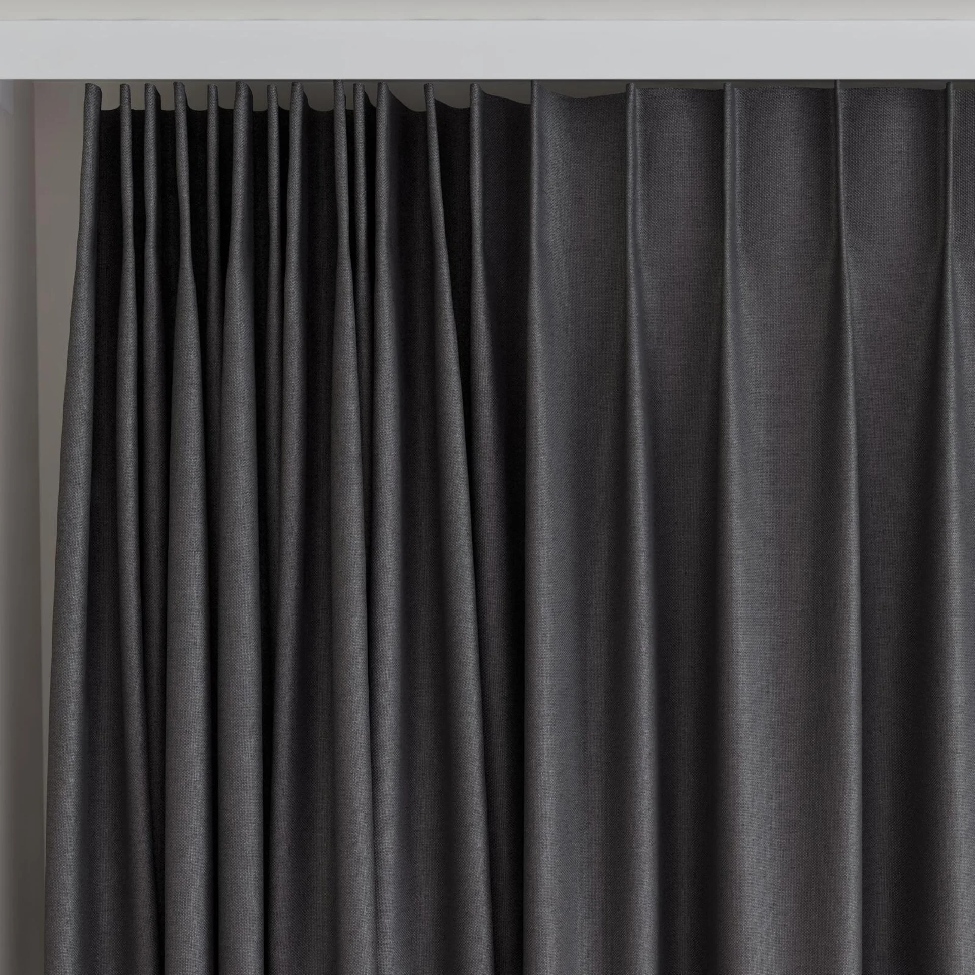 Top view of Grove Night, on curtain rail