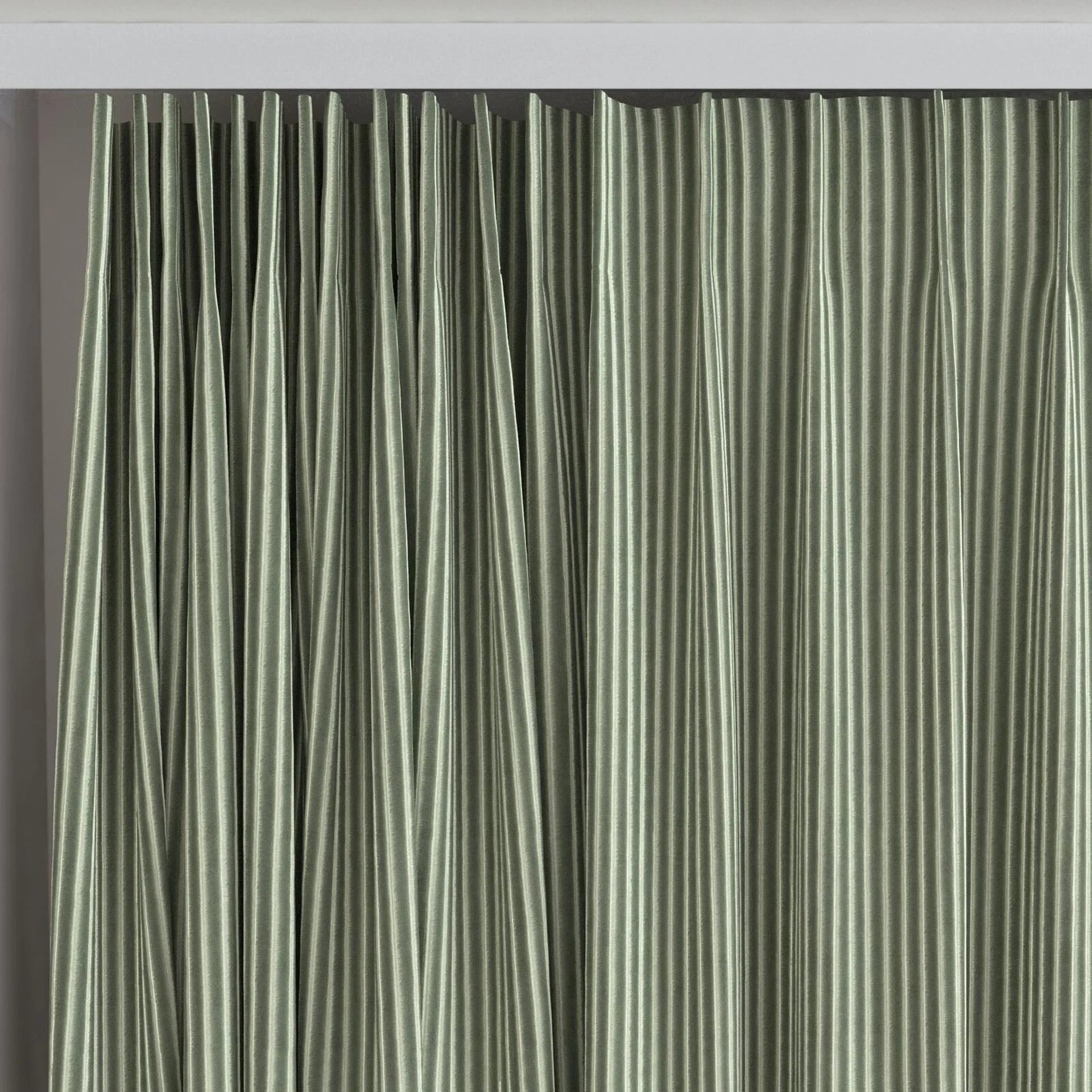Top view of Embrace Linden, on curtain rail