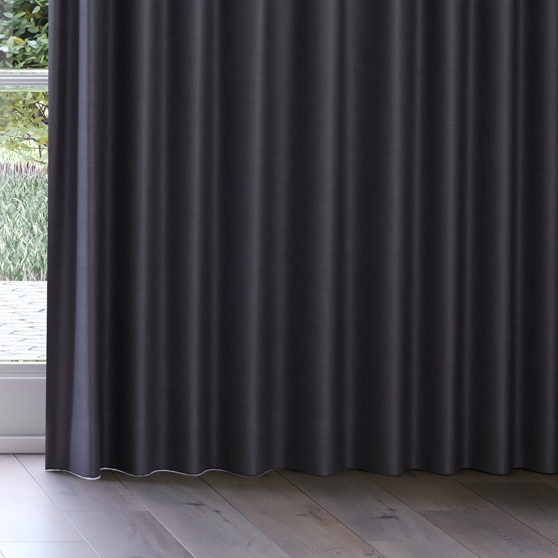 Bottom view of Keystone Ebony, on curtain rail
