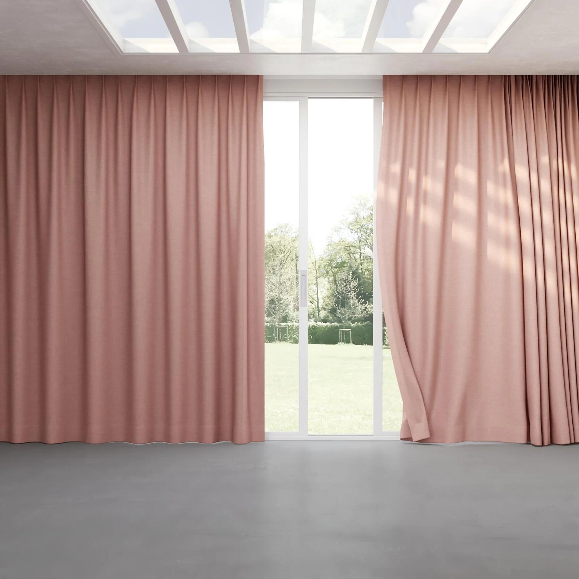 Full view of Drama Boudoir, pinch pleat