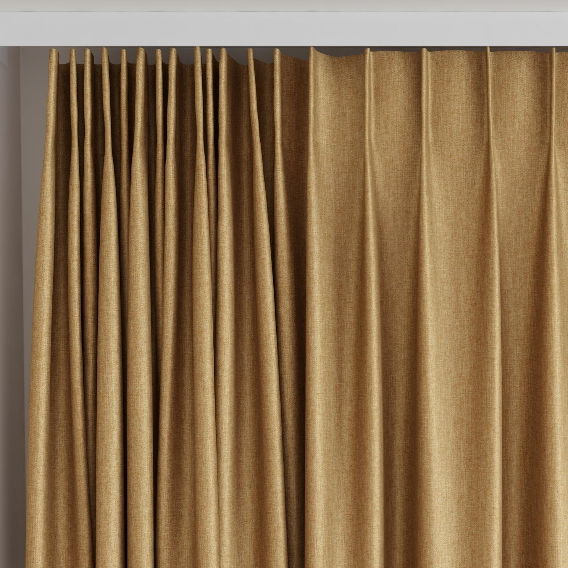 Top view of Matrix Cinnamon, on curtain rail