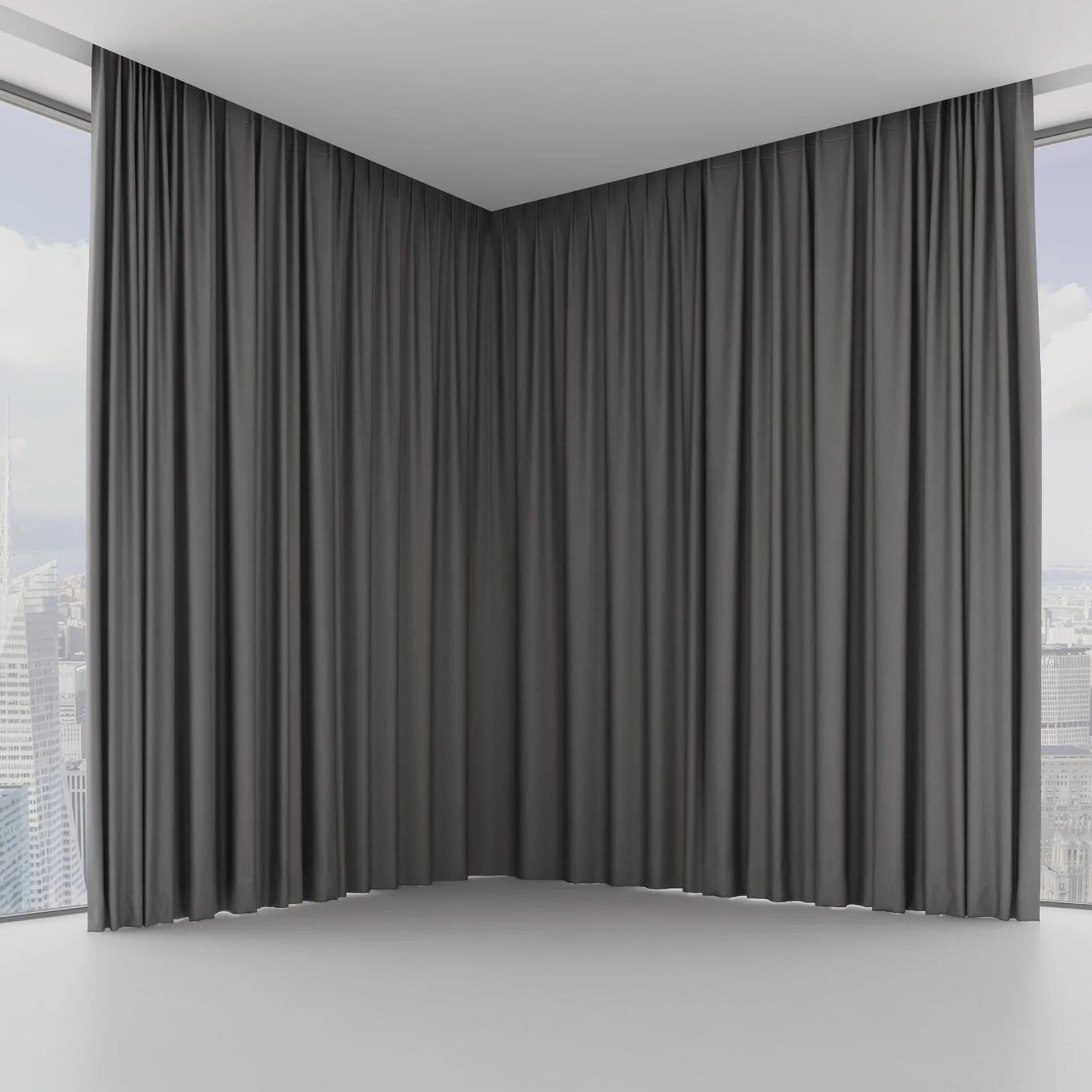 Front view of Kanvas Charcoal, on hidden rail