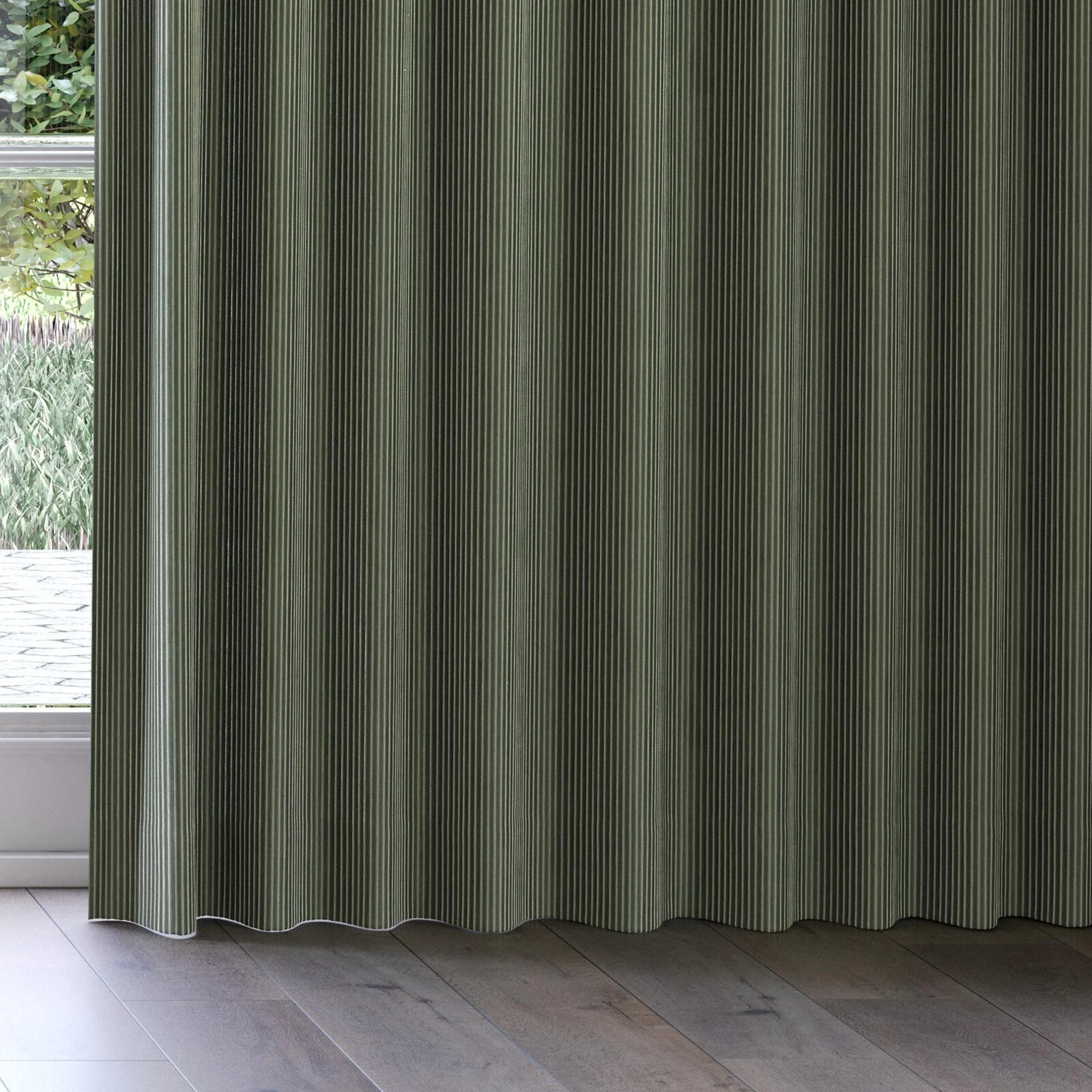 Bottom view of Embrace Fern, on curtain rail