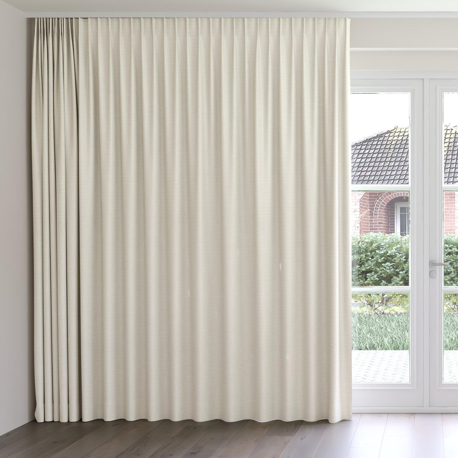 Front view of Linex Silk, on curtain rail