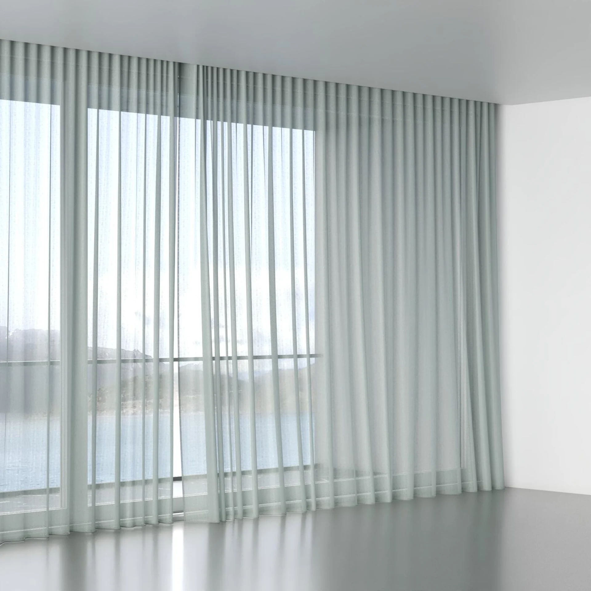 Full view of Jaba Aqua, wave pleat