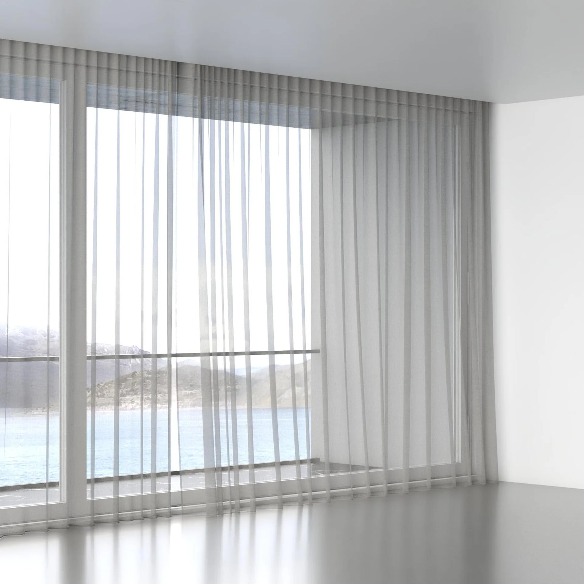 Full view of Rhyme Aluminium, wave pleat