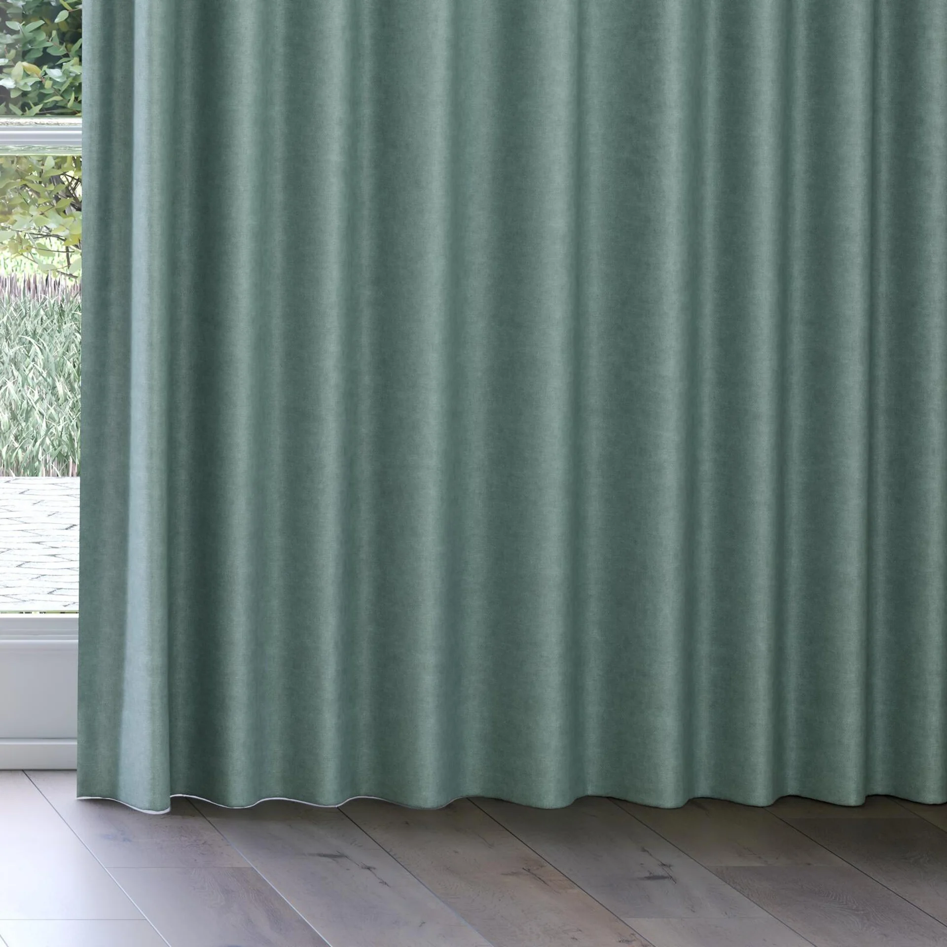 Bottom view of Colourwash Scuba, on curtain rail
