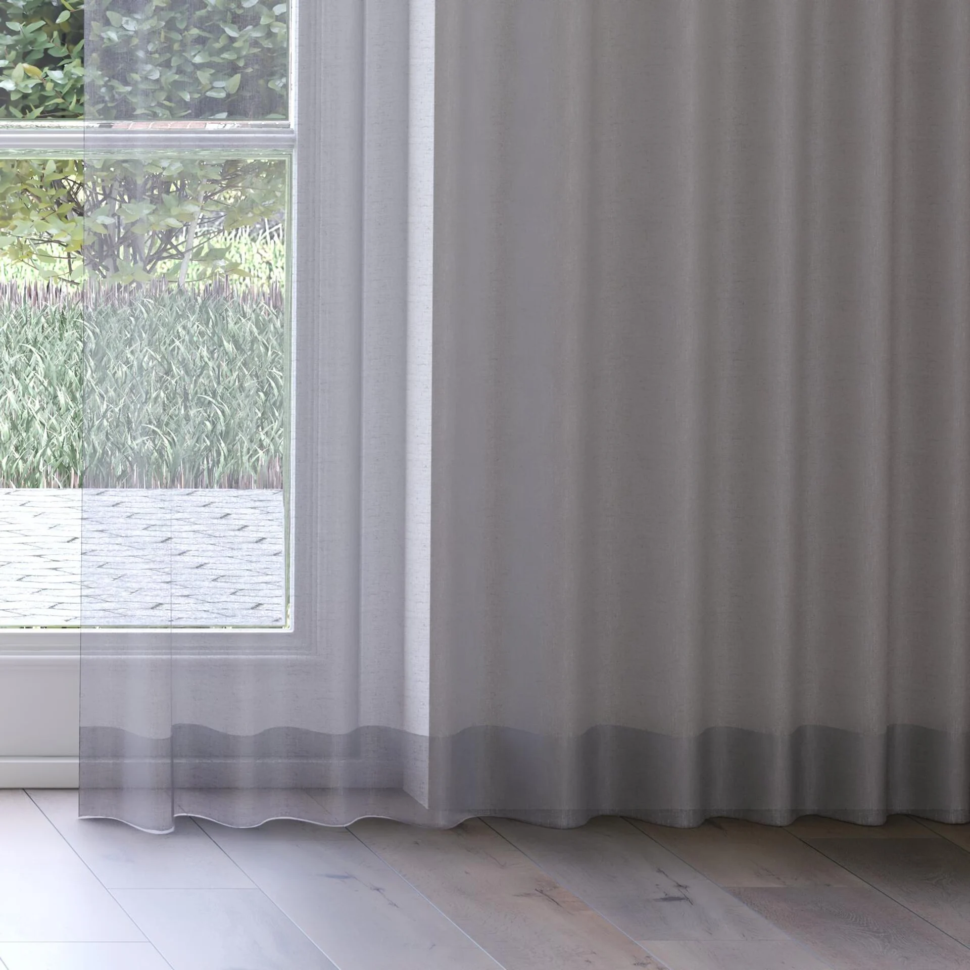 Bottom view of Graceful Elephant, on curtain rail